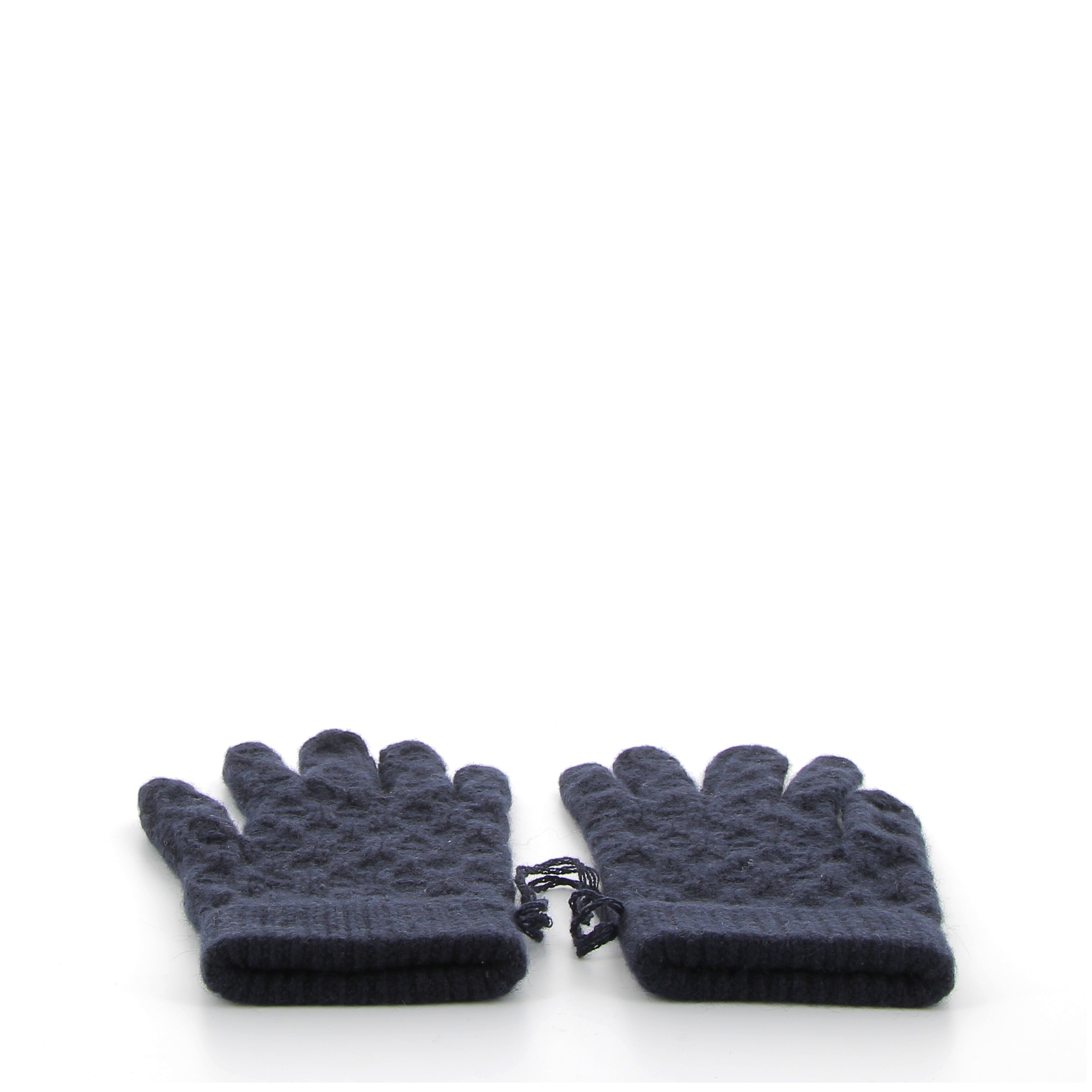 HERMÈS Gants Tri Maillon Homme Maille Cachemire Marine