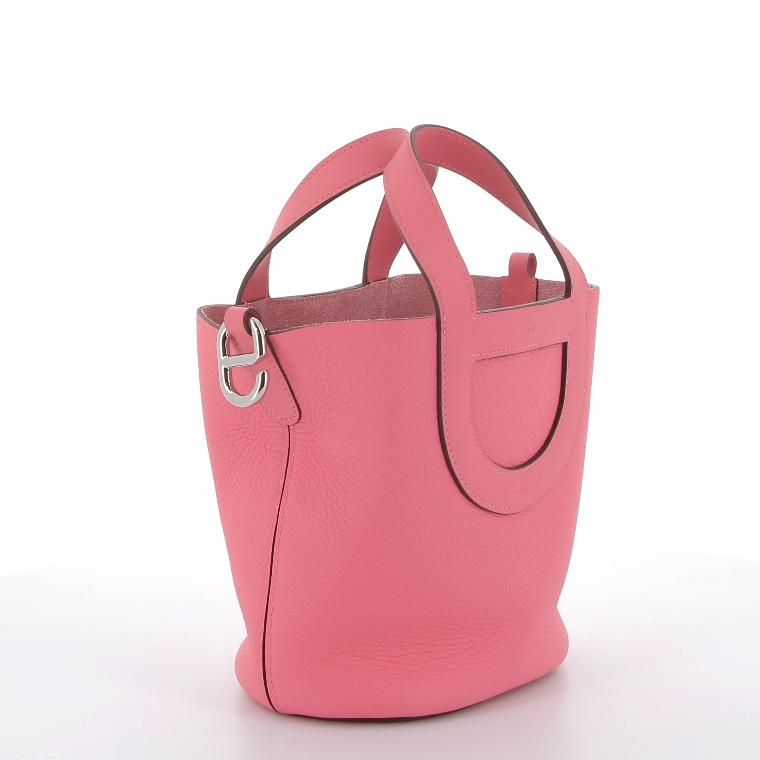 Hermès In-the-Loop Rose Azalée Taurillon Clemence/Swift Finition Palladié