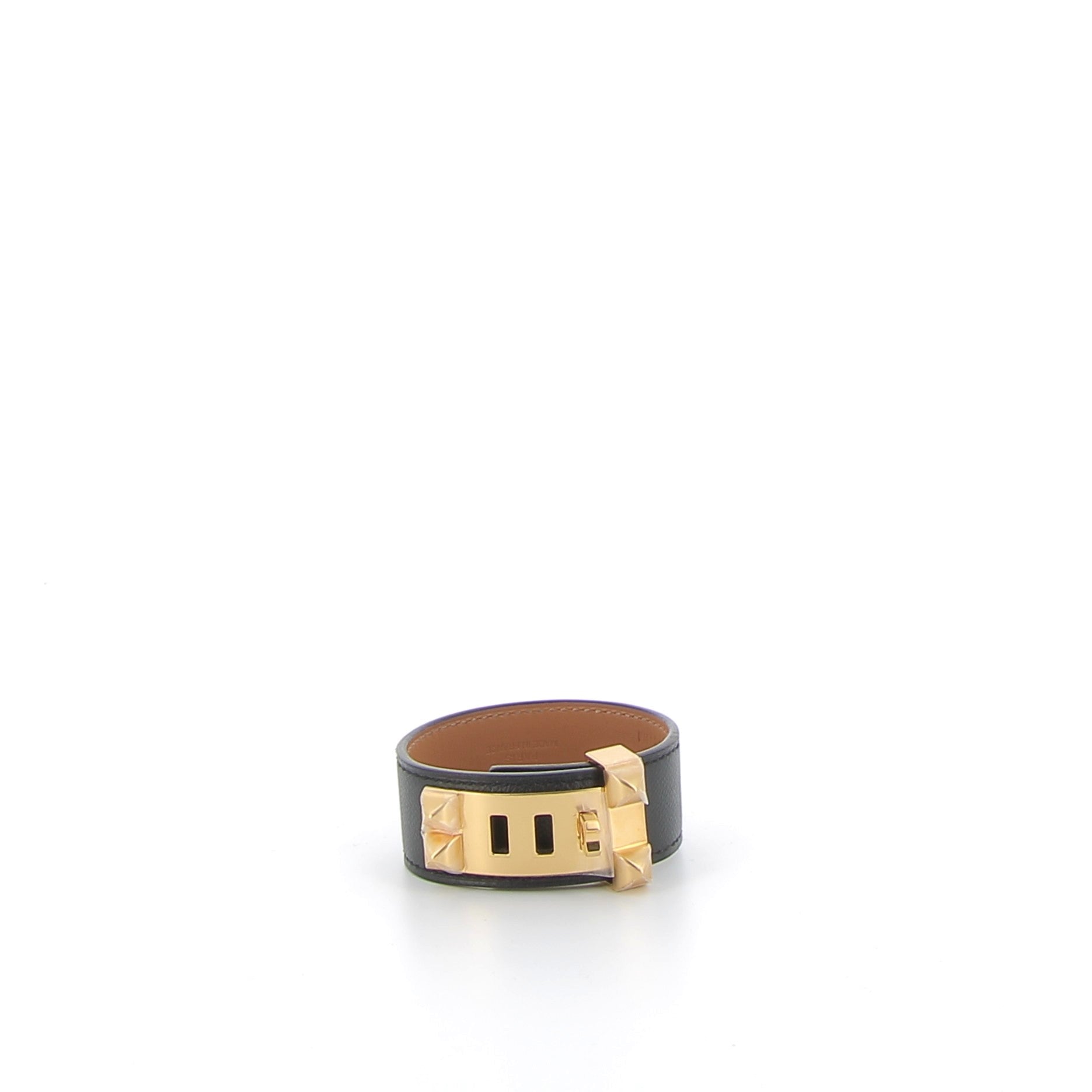 HERMÈS Bracelet Collier de Chien 24 noir finition jaune