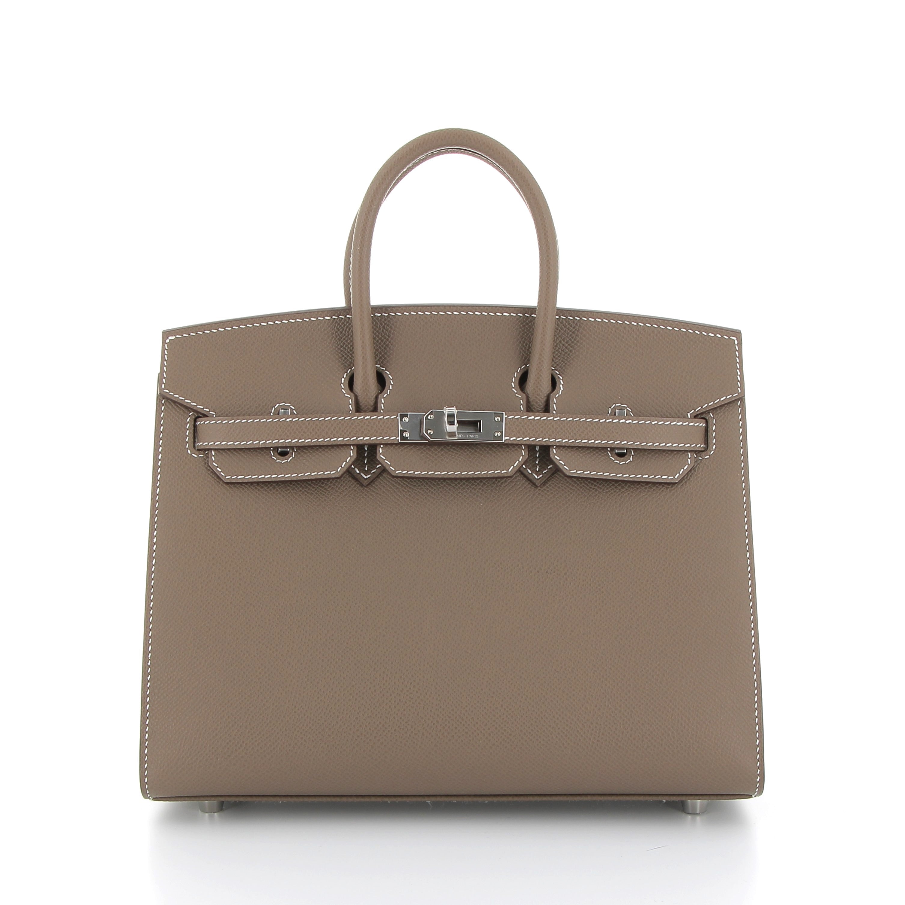 HERMÈS Birkin 25 cuir Togo Etoupe finition palladium