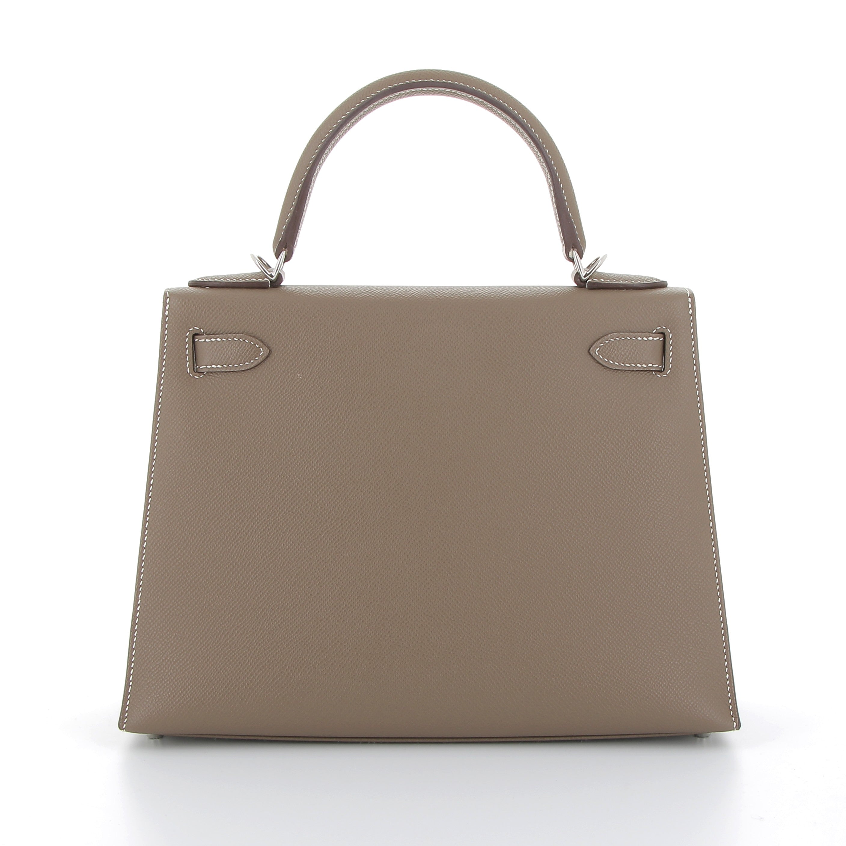 HERMES Kelly 25 Étoupe Epsom Finition Palladié