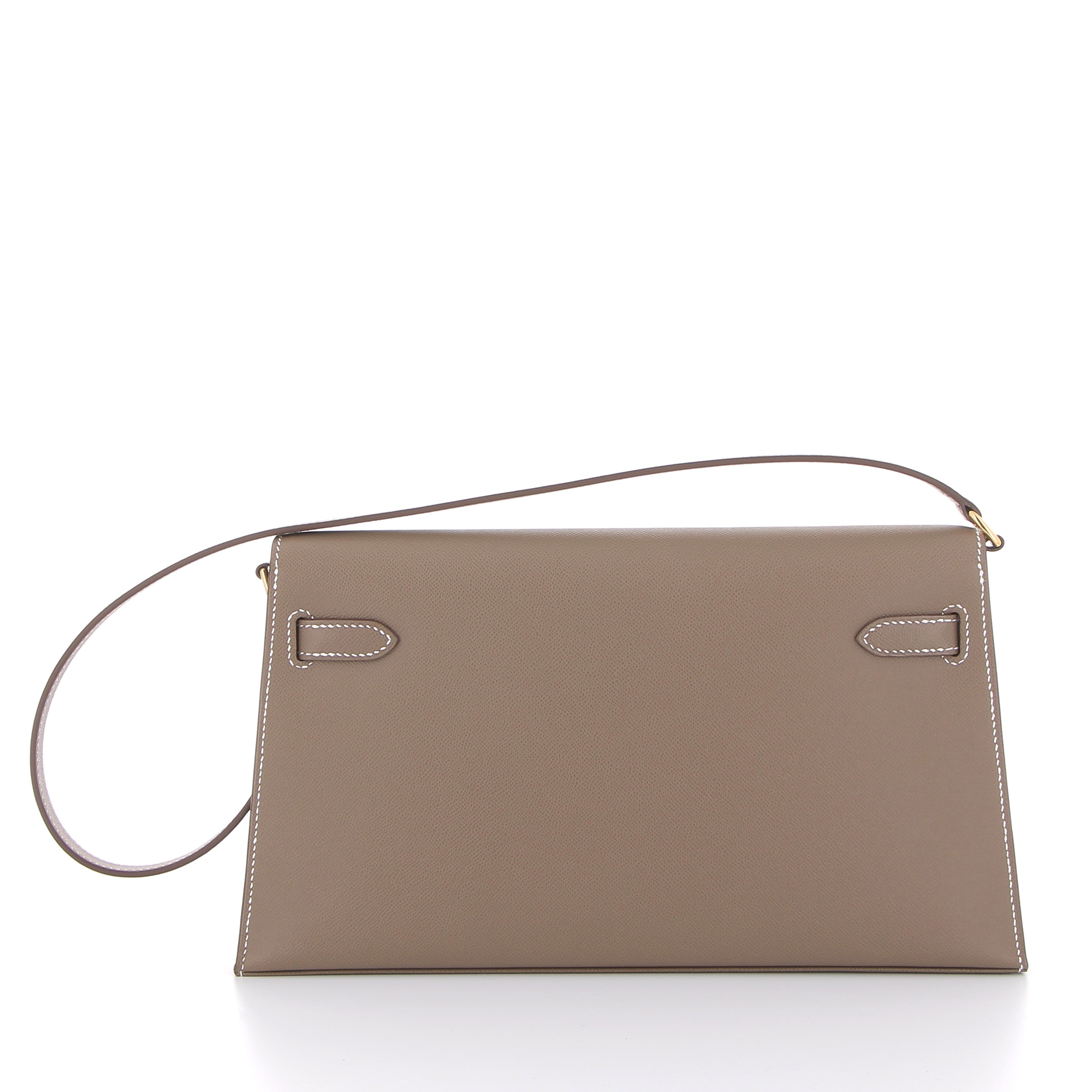 HERMES Kelly Elan Etoupe Epsom Finition Or Jaune