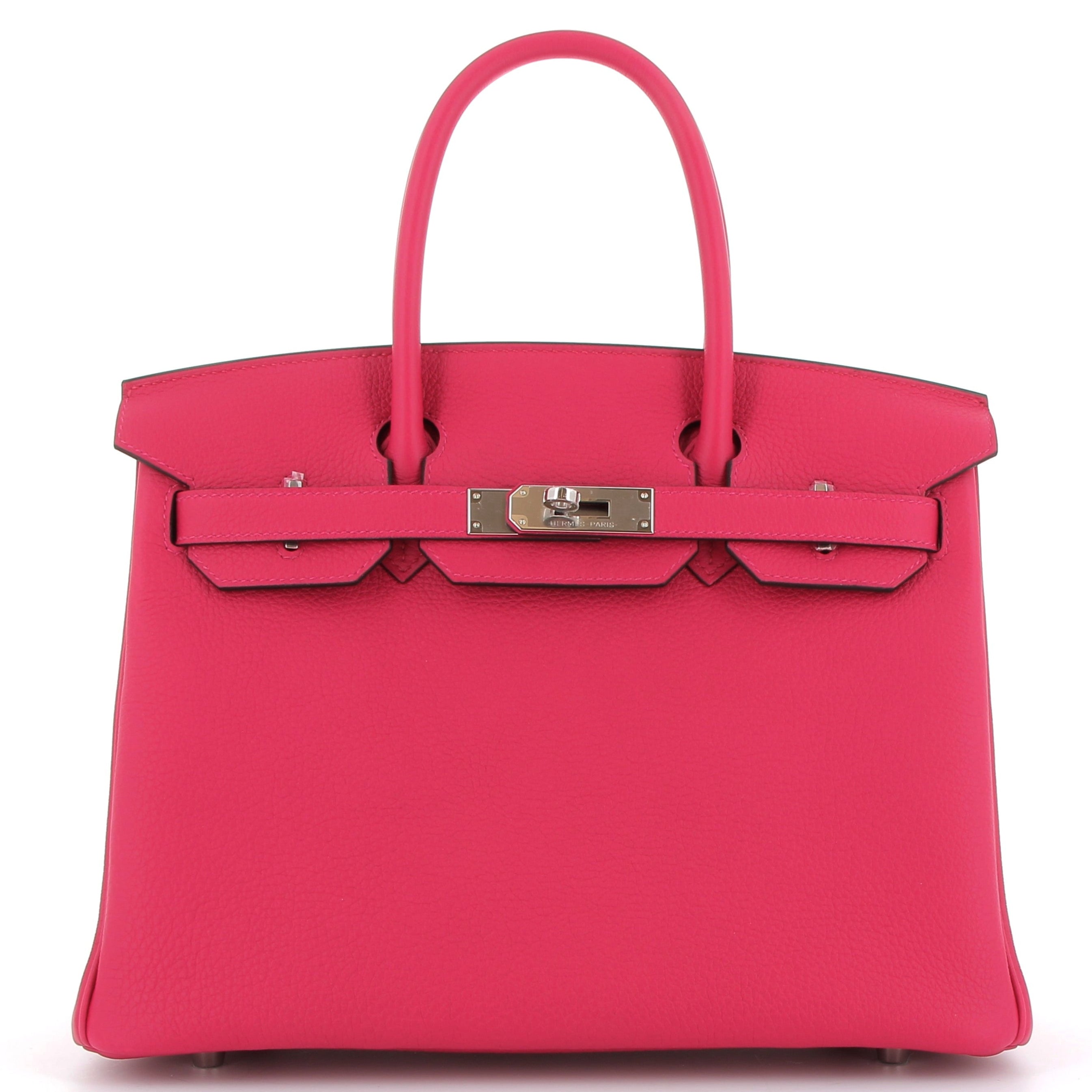 HERMÈS Birkin 30 Rose Mexico Togo Finition Palladié