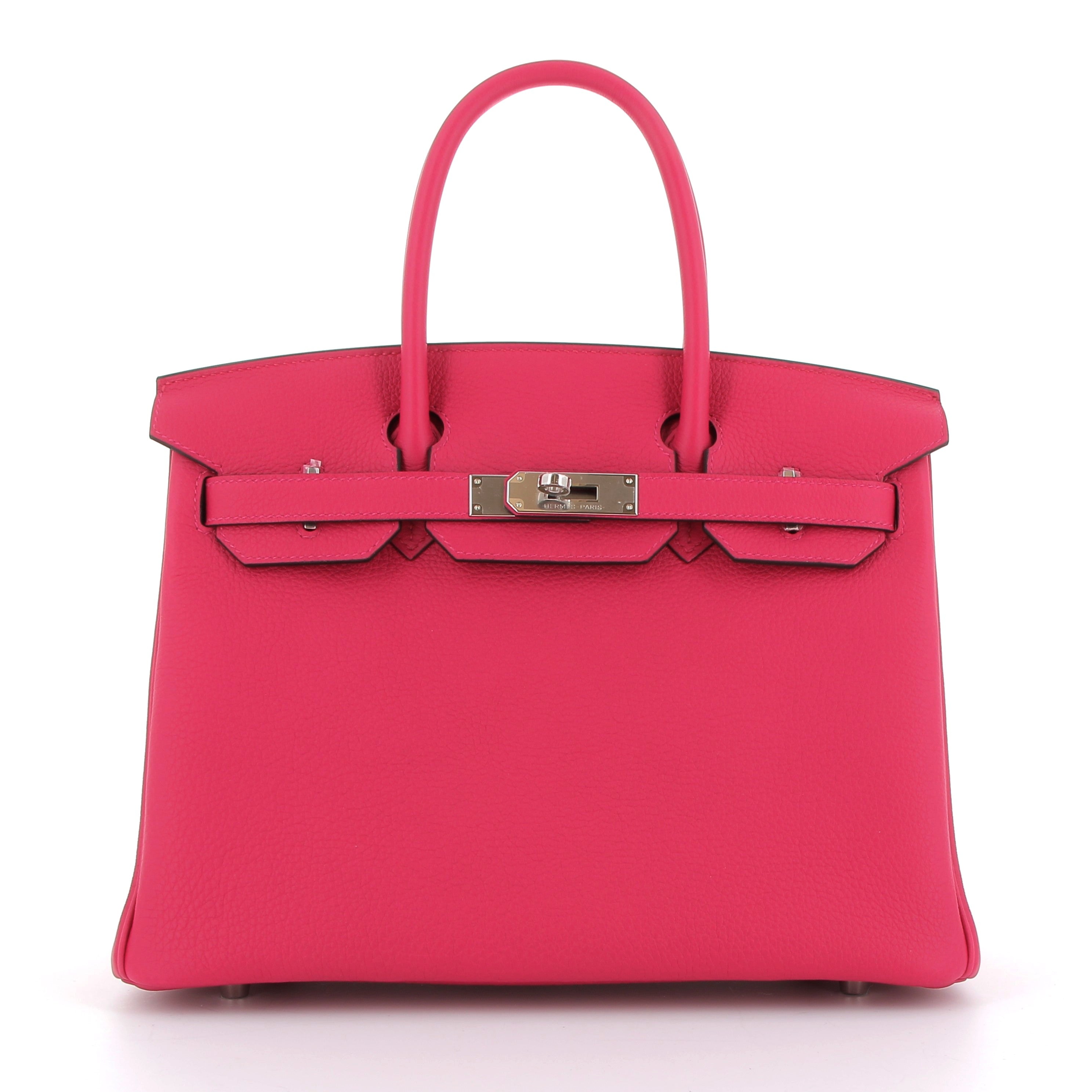 HERMÈS Birkin 30 cuir Togo Rose Mexico finition palladium