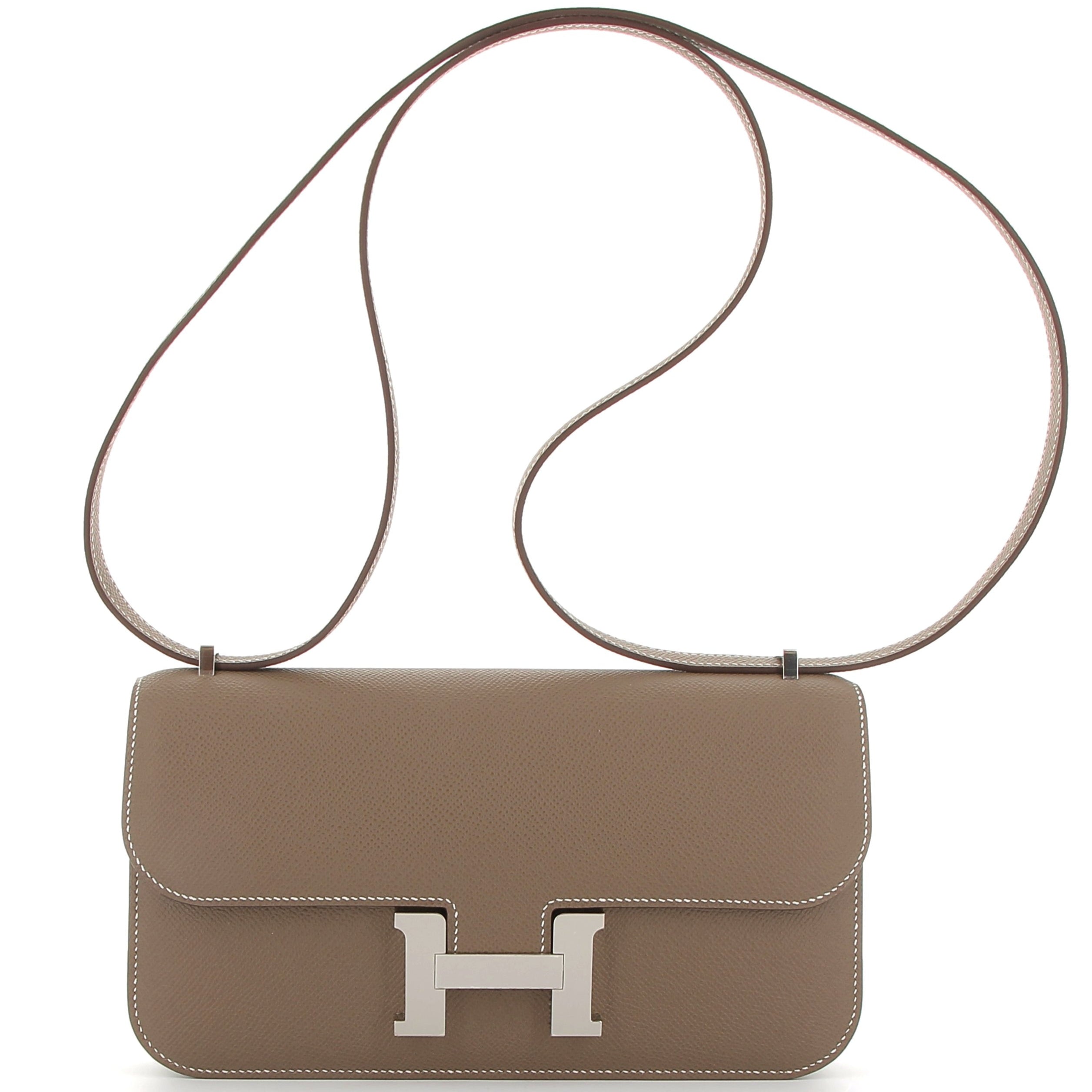 HERMÈS Constance Elan Cuir Epsom Etoupe Finition Palladium
