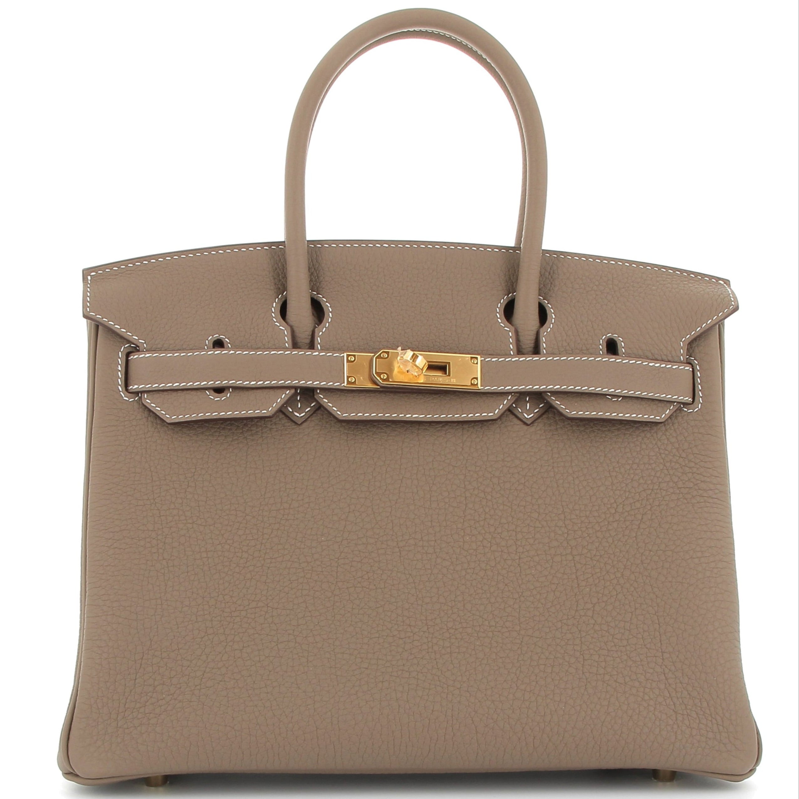 HERMÈS Birkin 30 Etoupe Togo Finition Or jaune