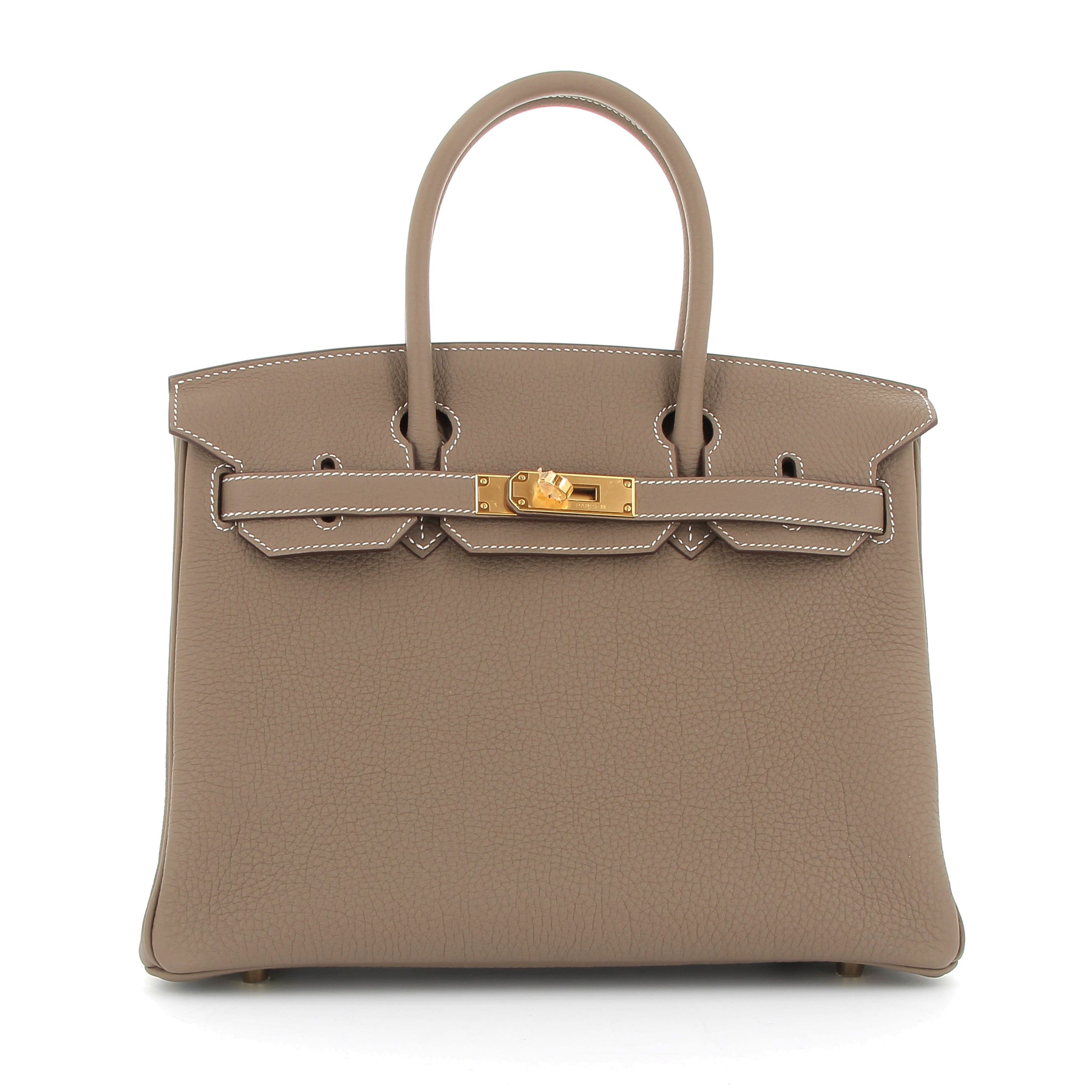 HERMÈS Birkin 30 cuir Togo Etoupe finition dorée