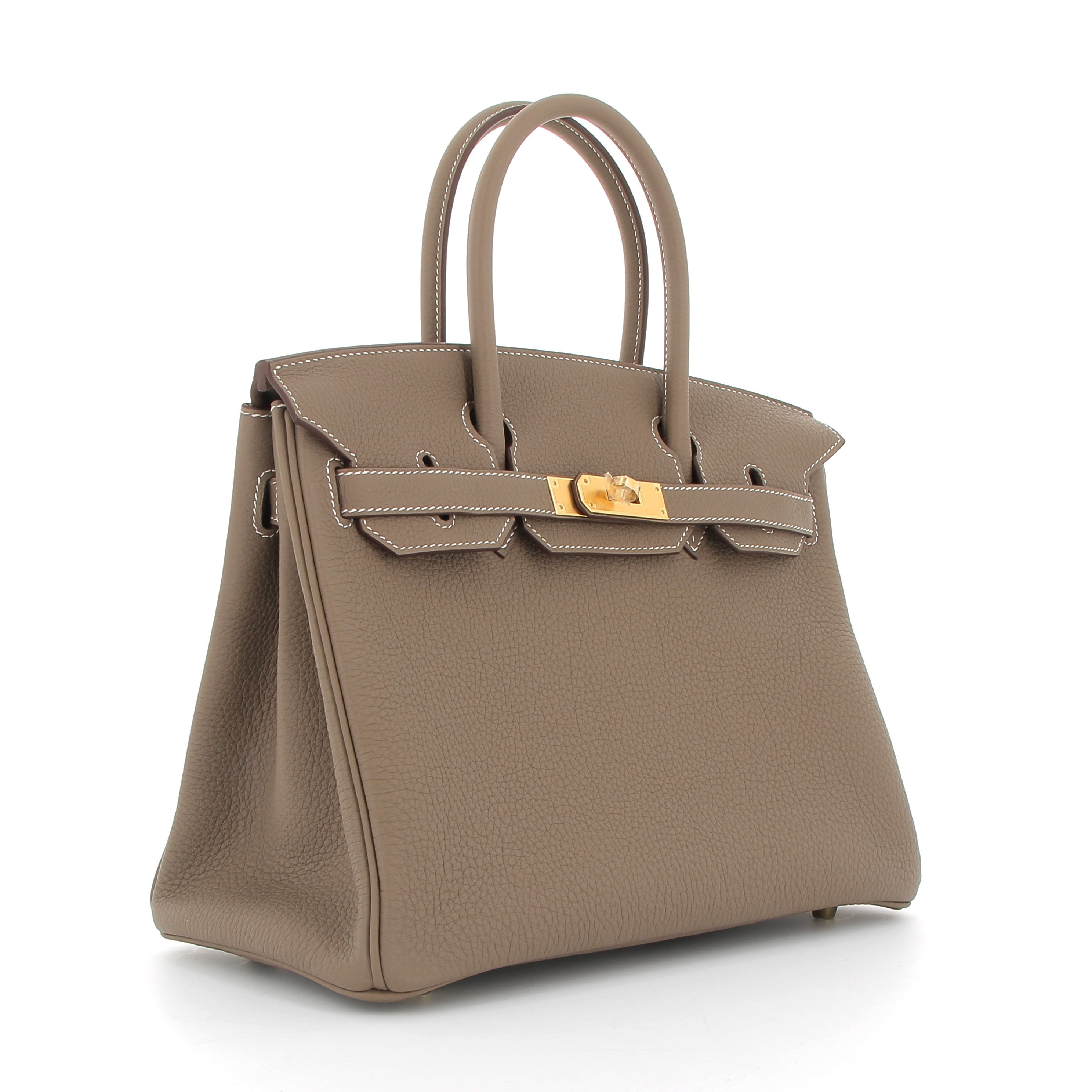 HERMÈS Birkin 30 cuir Togo Etoupe finition dorée