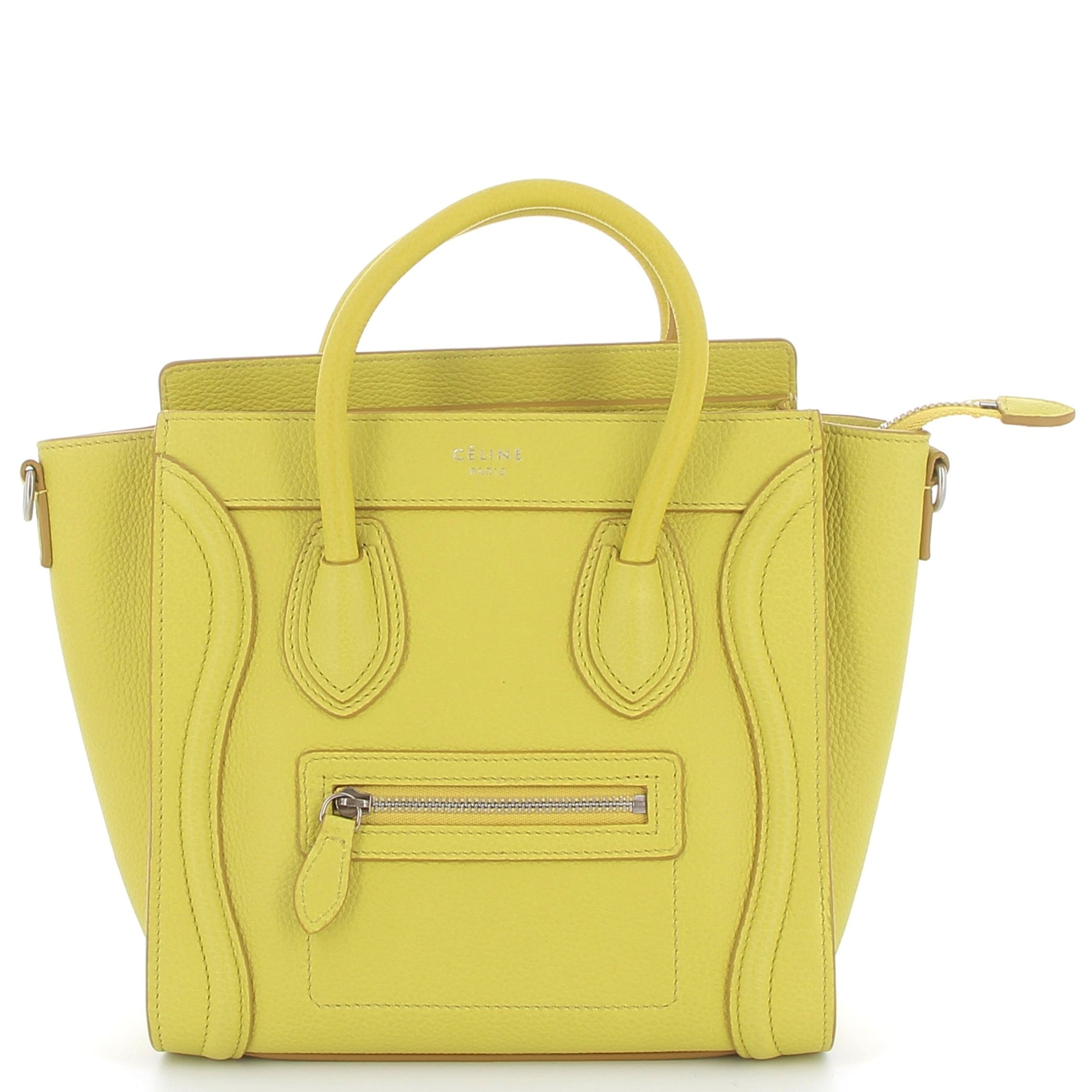 CELINE Nano Luggage Cuir Jaune