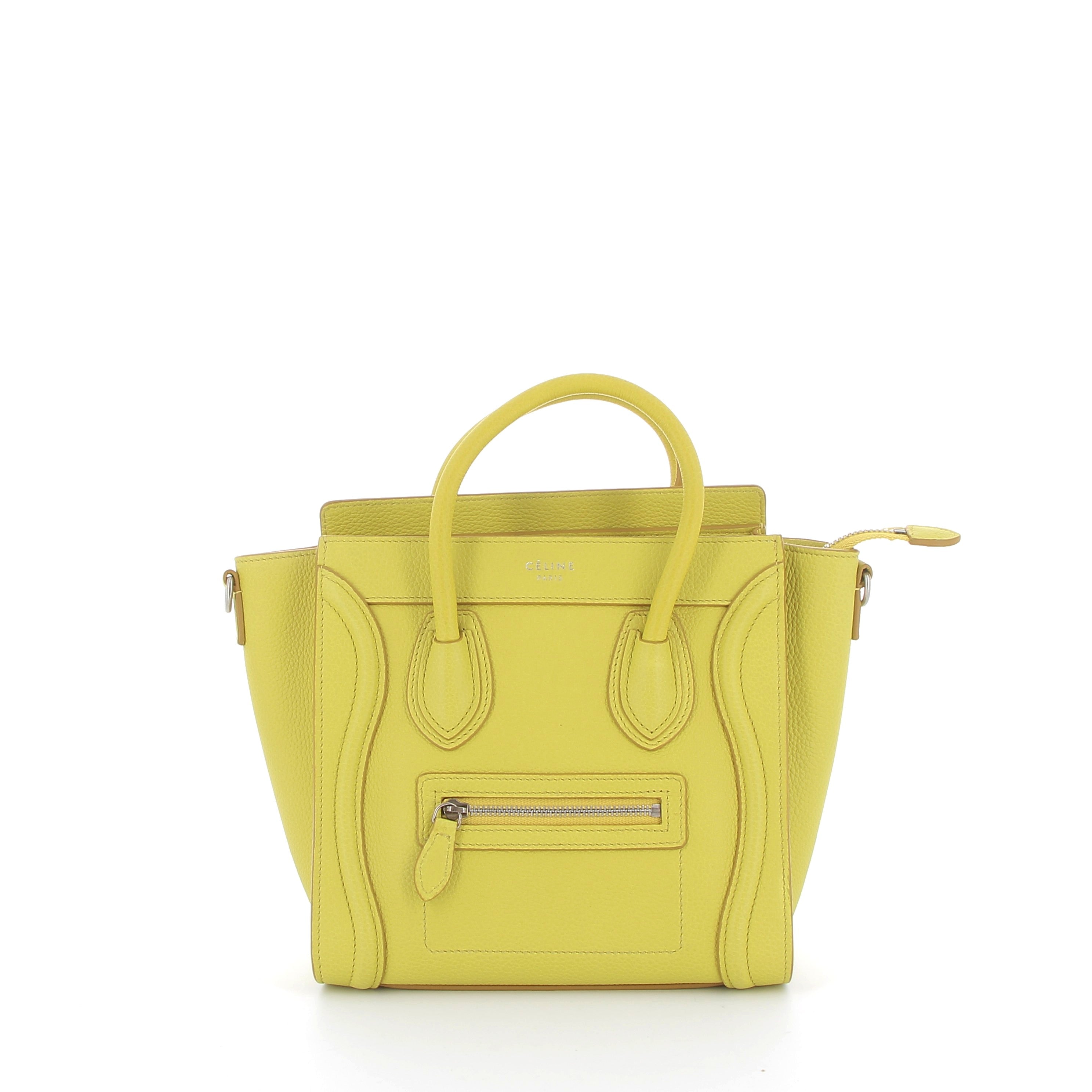 CELINE Nano Luggage cuir Jaune
