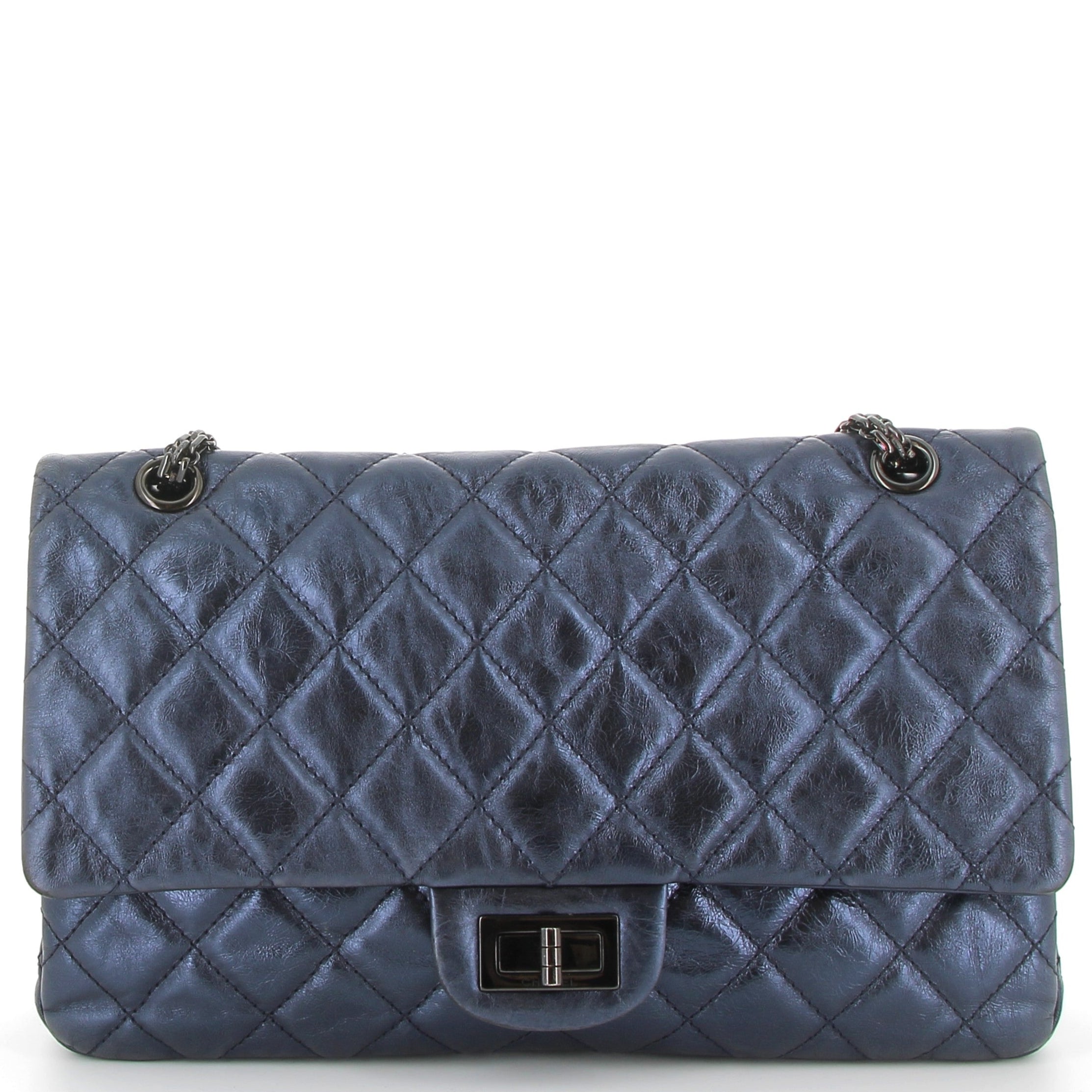 CHANEL Timeless 2.55 Cuir Bleu Marine Matelassé