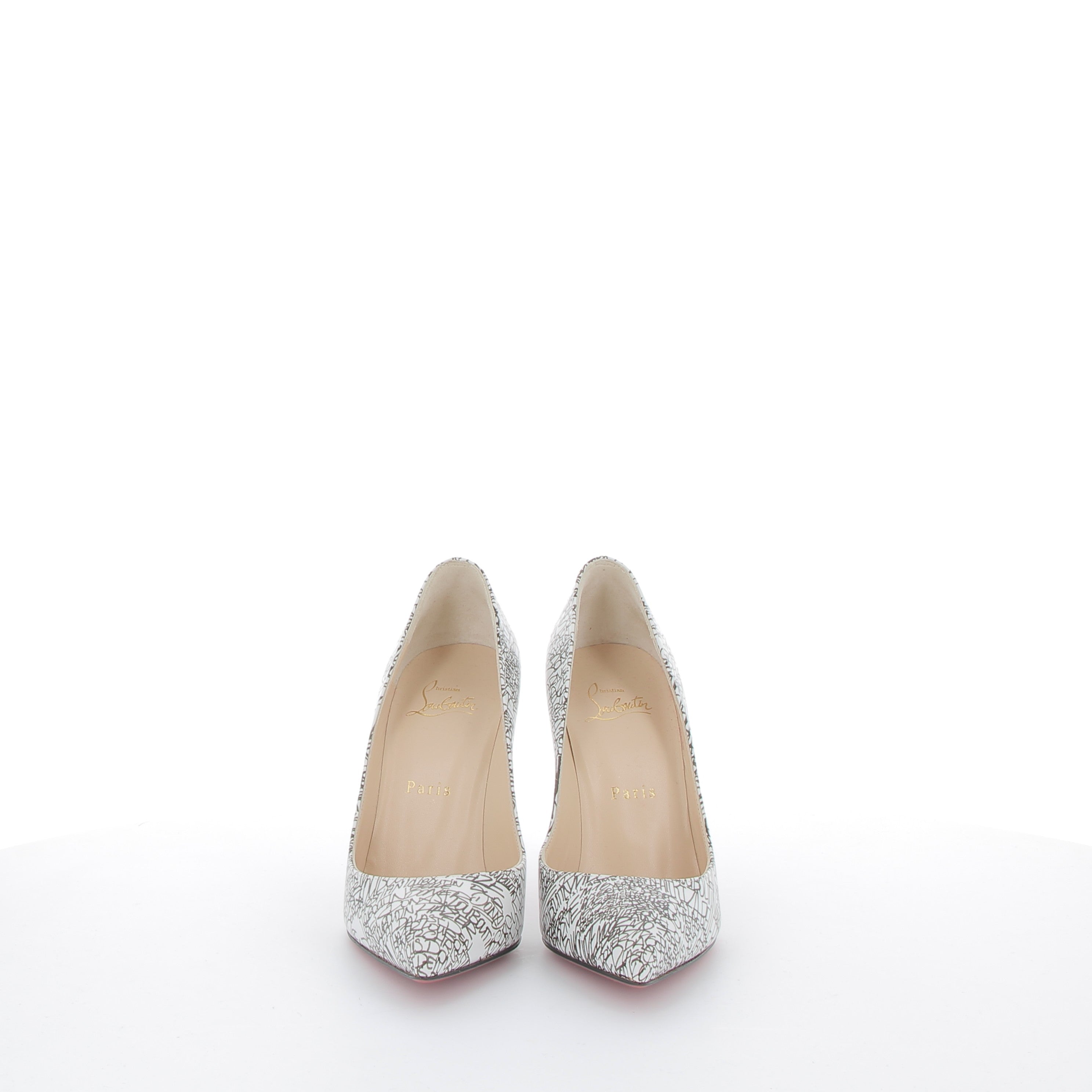 CHRISTIAN LOUBOUTIN Escarpins cuir noir et blanc