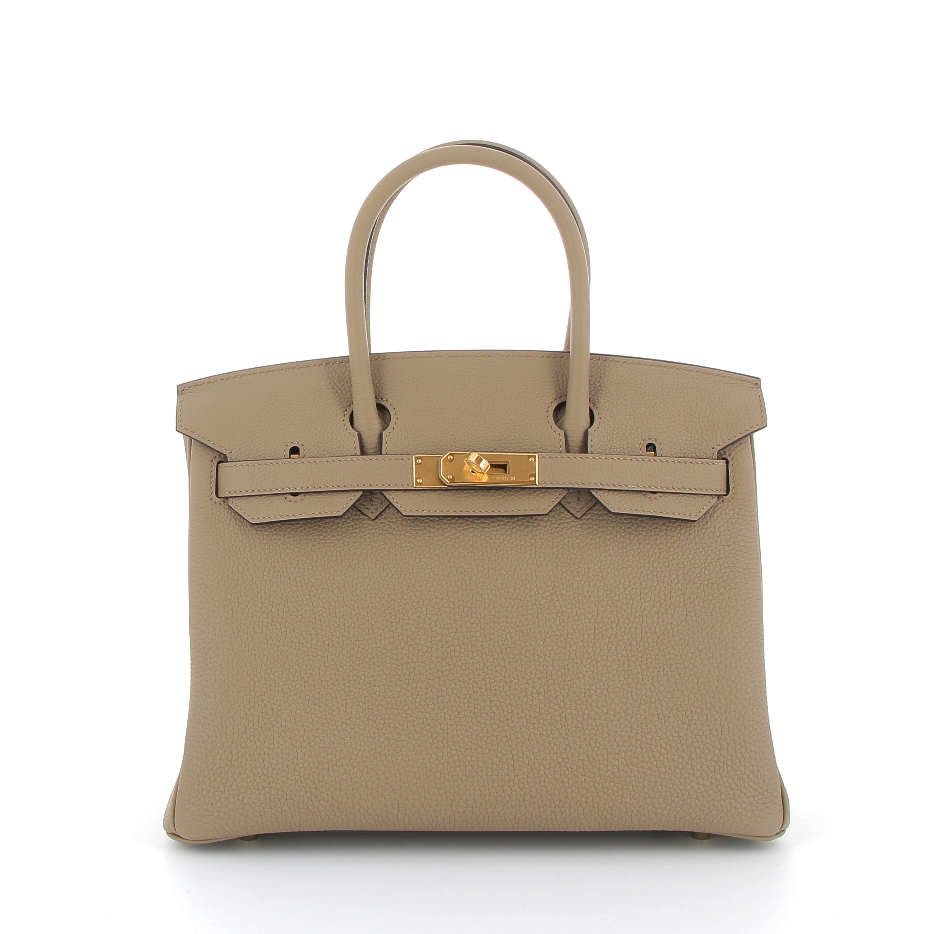 HERMÈS Birkin 30 cuir Togo Beige Marfa finition dorée