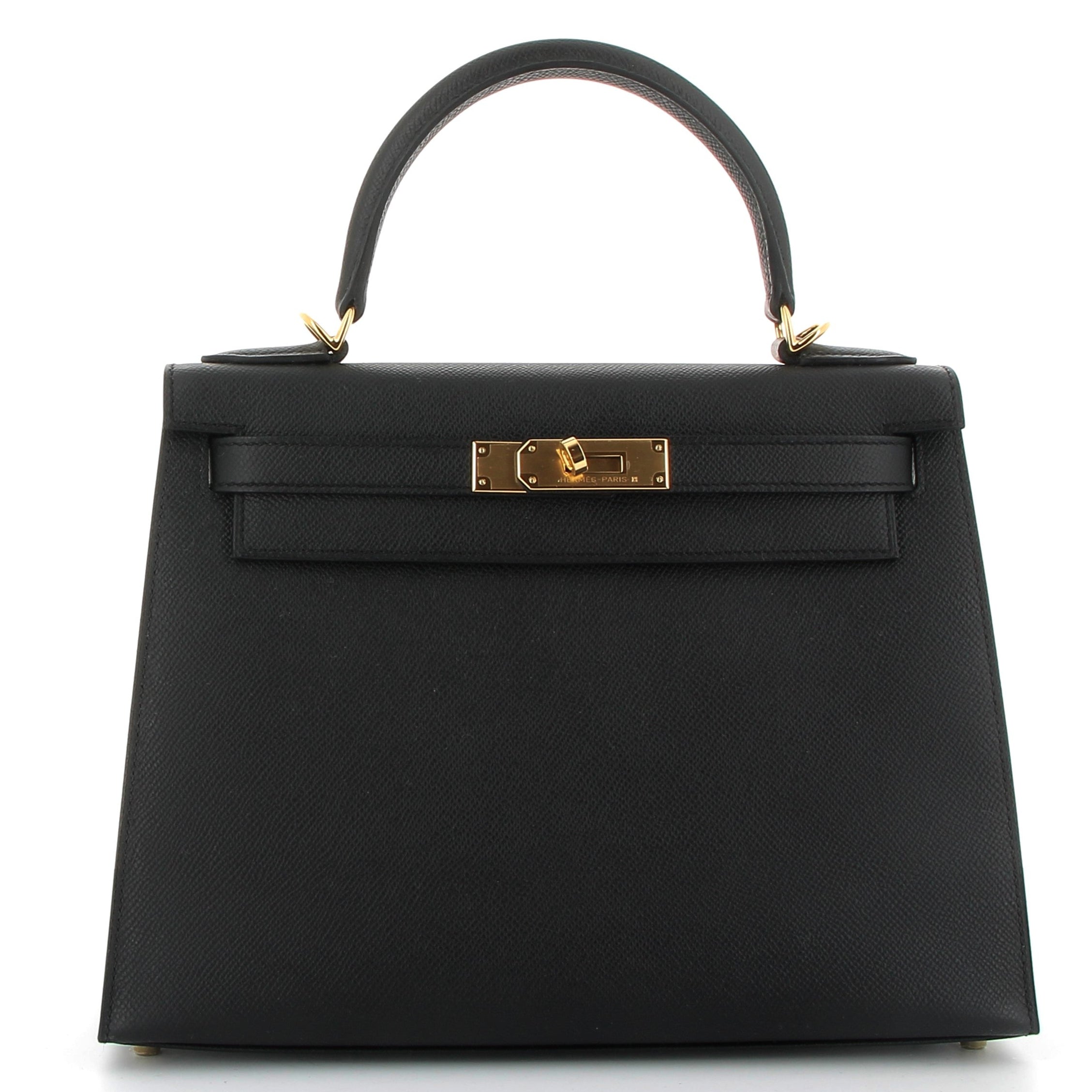 HERMÈS Kelly 32 Noir Epsom Finition Or jaune