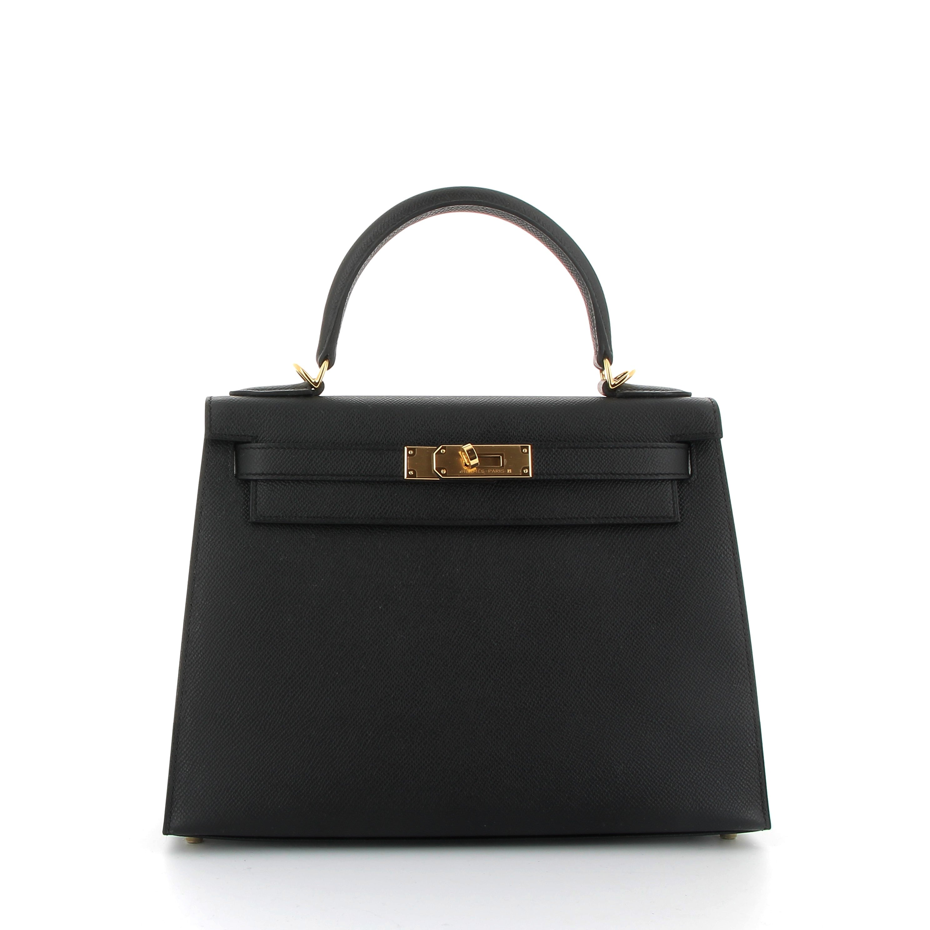 HERMÈS Kelly 32 cuir Epsom Noir finition dorée