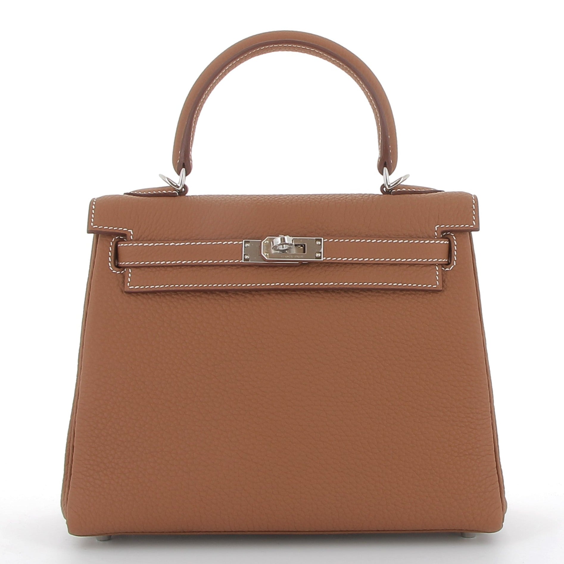 HERMES Kelly 25 Gold Togo Finition Palladié