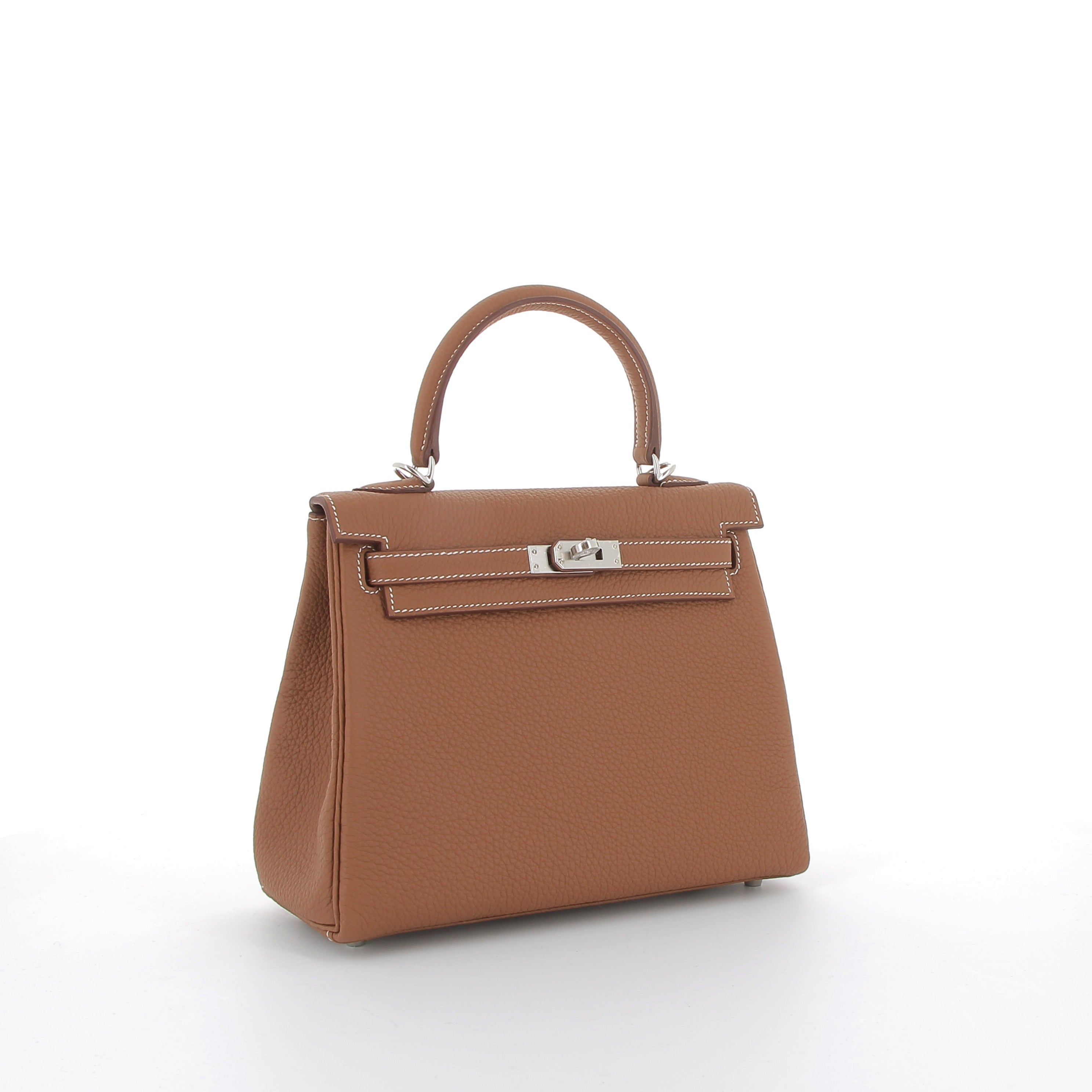 HERMES Kelly 25 Gold Togo Finition Palladié