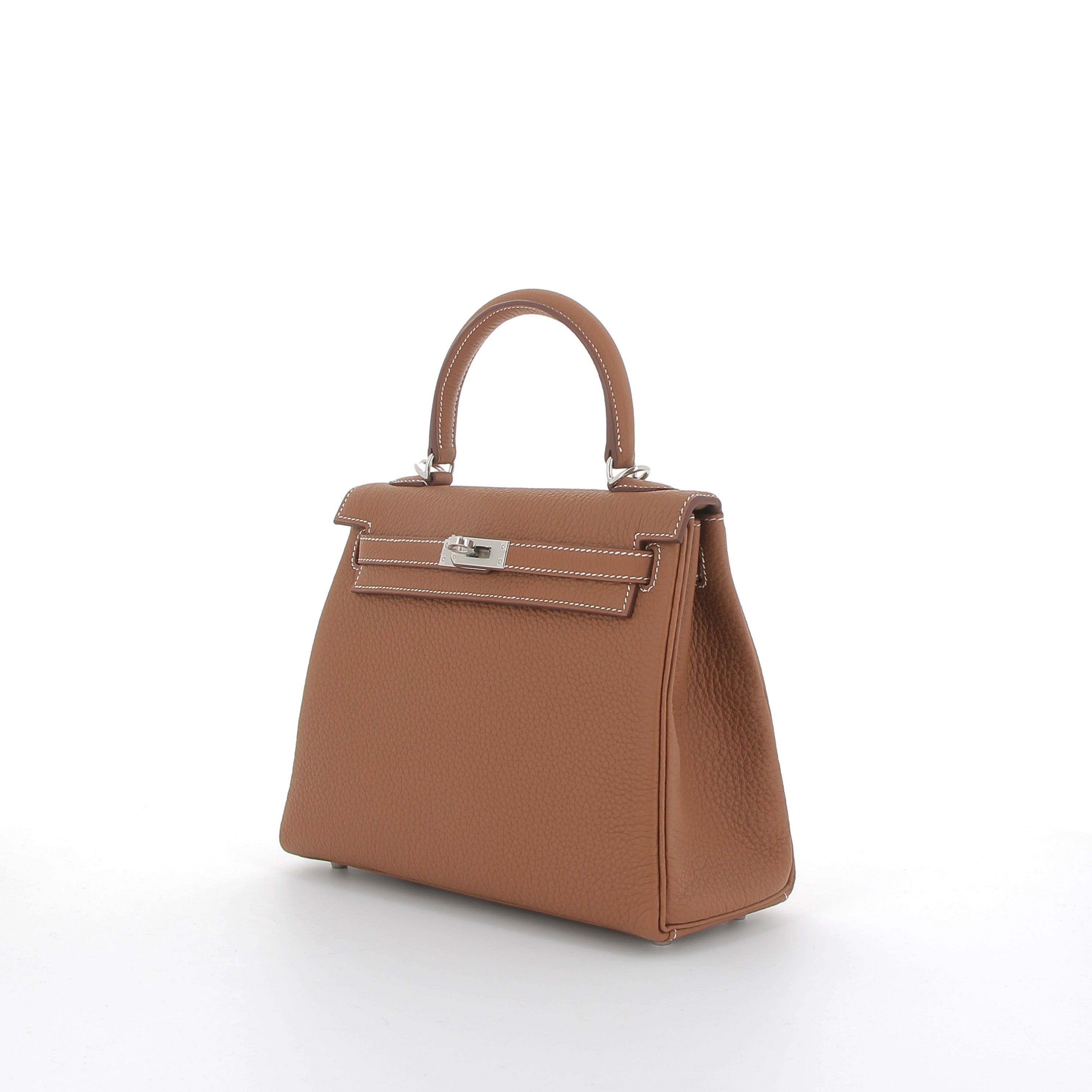 HERMES Kelly 25 Gold Togo Finition Palladié