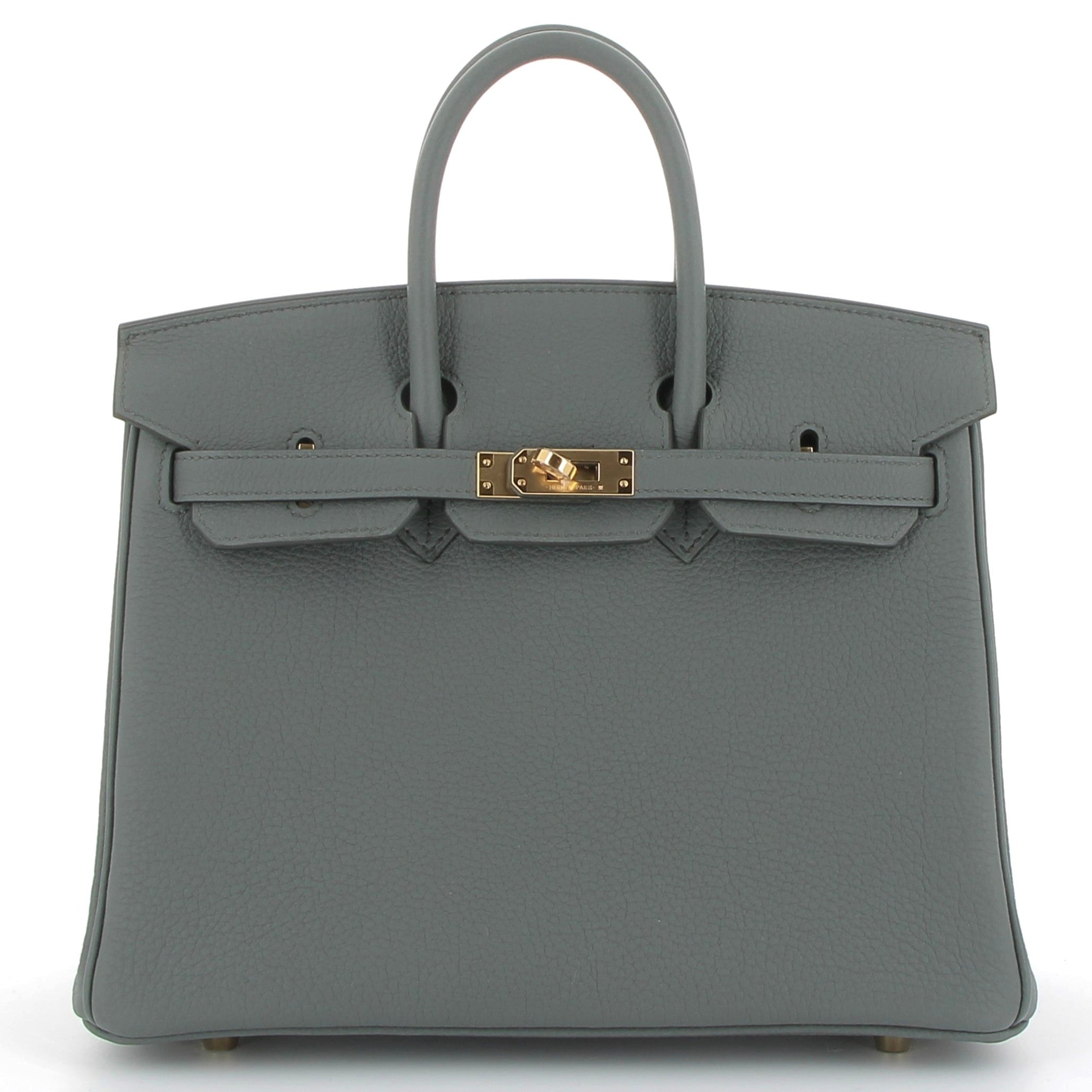 HERMES Birkin 25 Vert Amande Togo Finition Or jaune