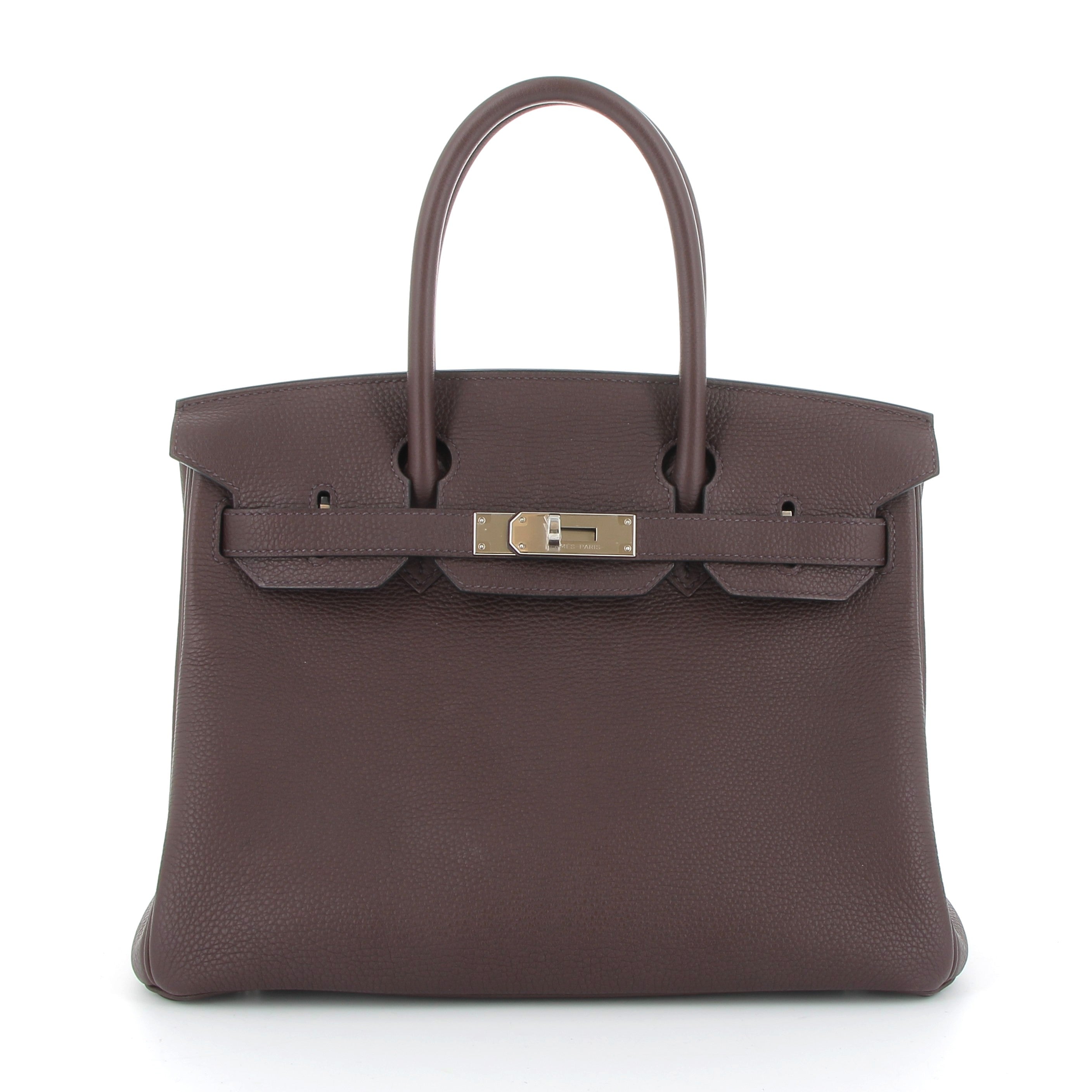 HERMÈS Birkin 30 Rouge Sellier Togo Finition Palladié