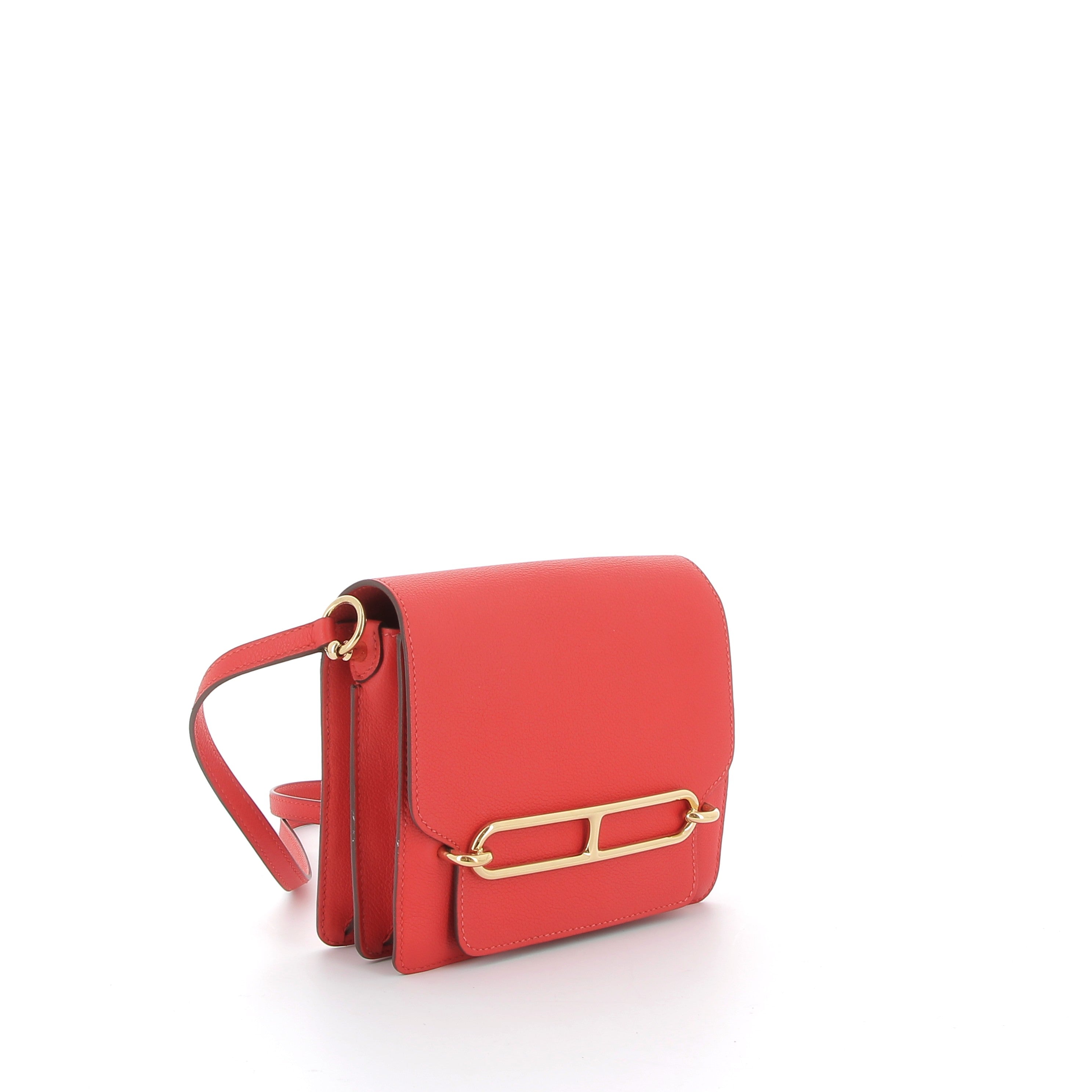 HERMÈS Roulis cuir Epsom Rouge Tomate finition dorée
