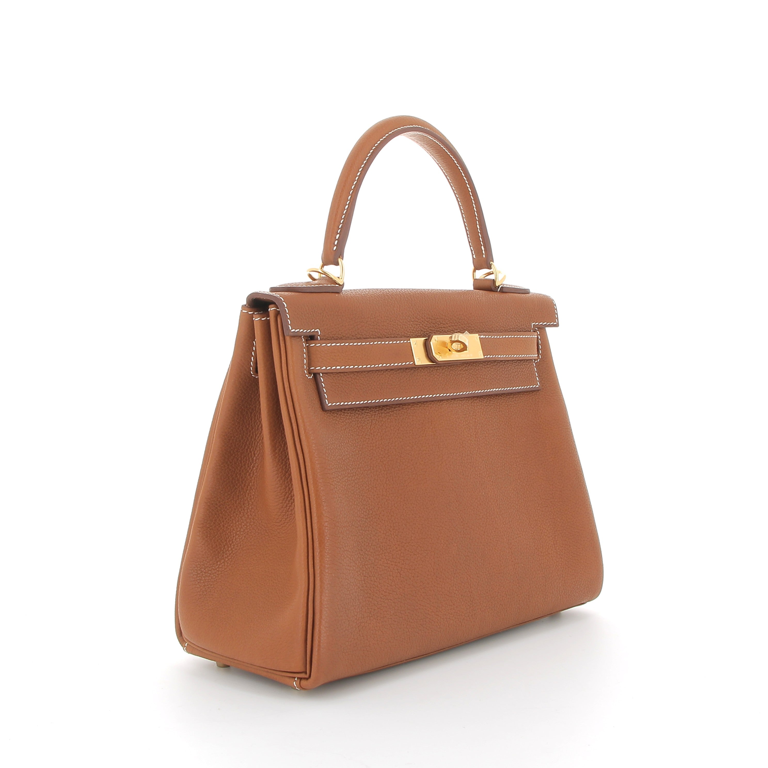 HERMÈS Kelly 28 Faubourg Barenia Fauve Finition Or jaune