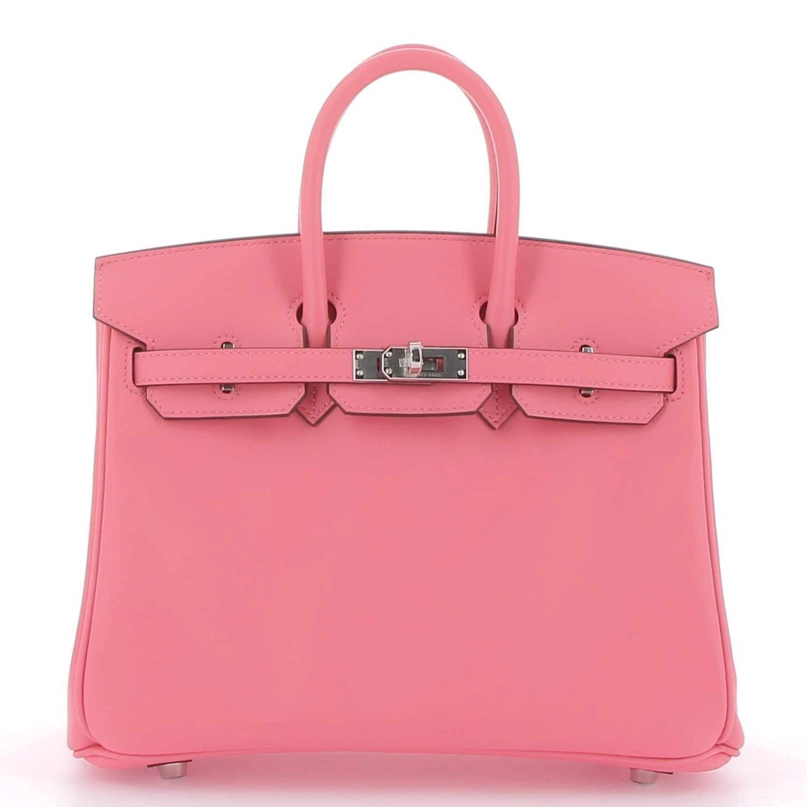 HERMES Birkin 25 Rose Azalee Swift Finition Palladié
