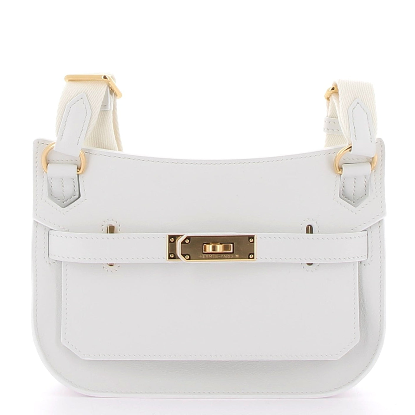 HERMES Mini Jypsière Blanc Swift Finition Or jaune
