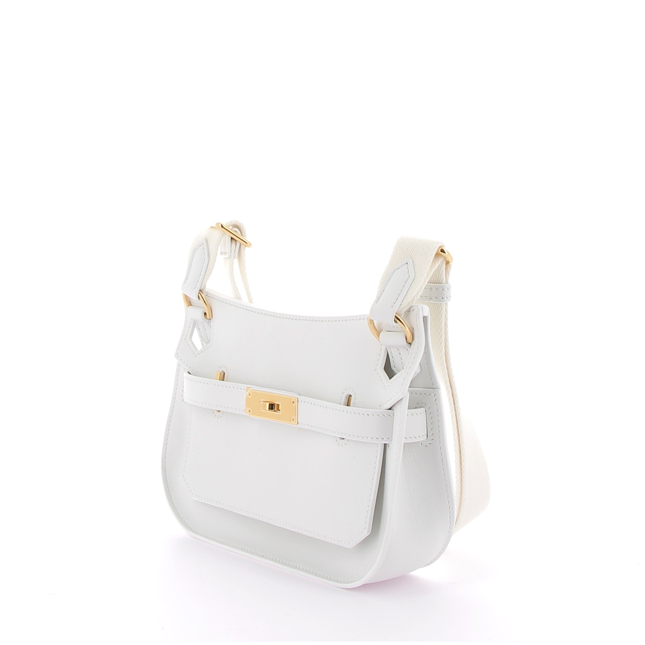 HERMES Mini Jypsière Blanc Swift Finition Or jaune
