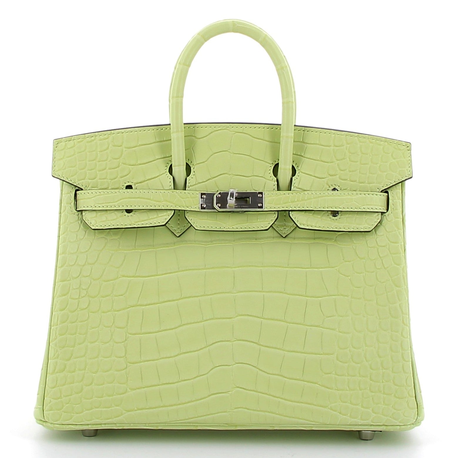 HERMES Birkin 25 Jaune Bourgeon Alligator Finition Palladié