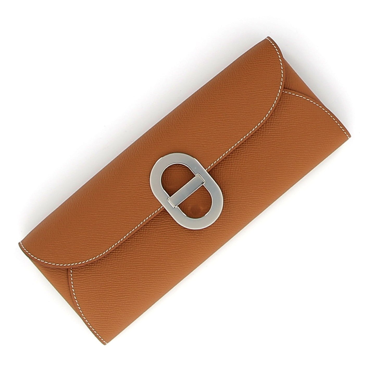 HERMES Portefeuille Maillon To Go Gold Epsom Finition Argenté