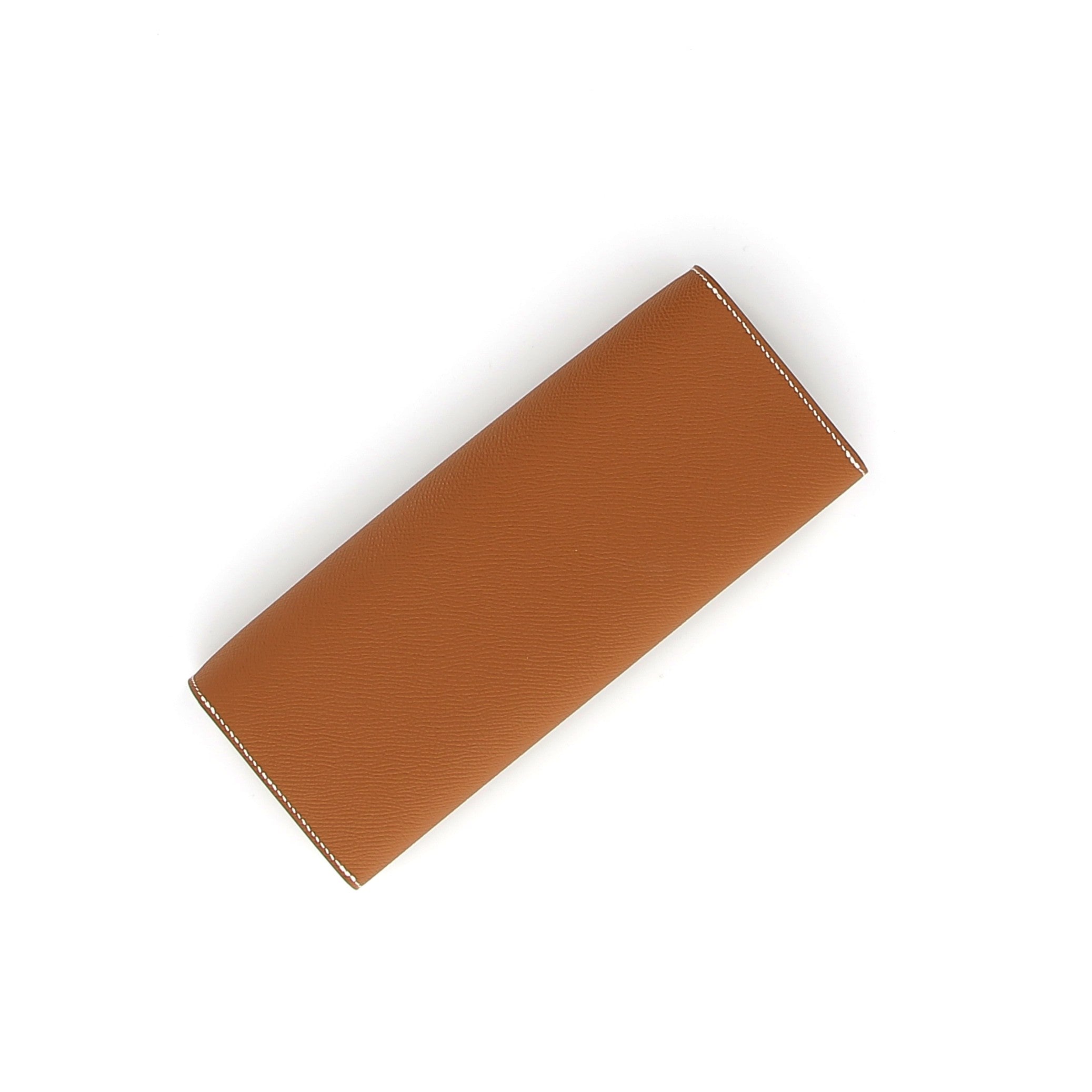 HERMÈS Portefeuille Maillon to Go Gold Epsom Finition Palladié