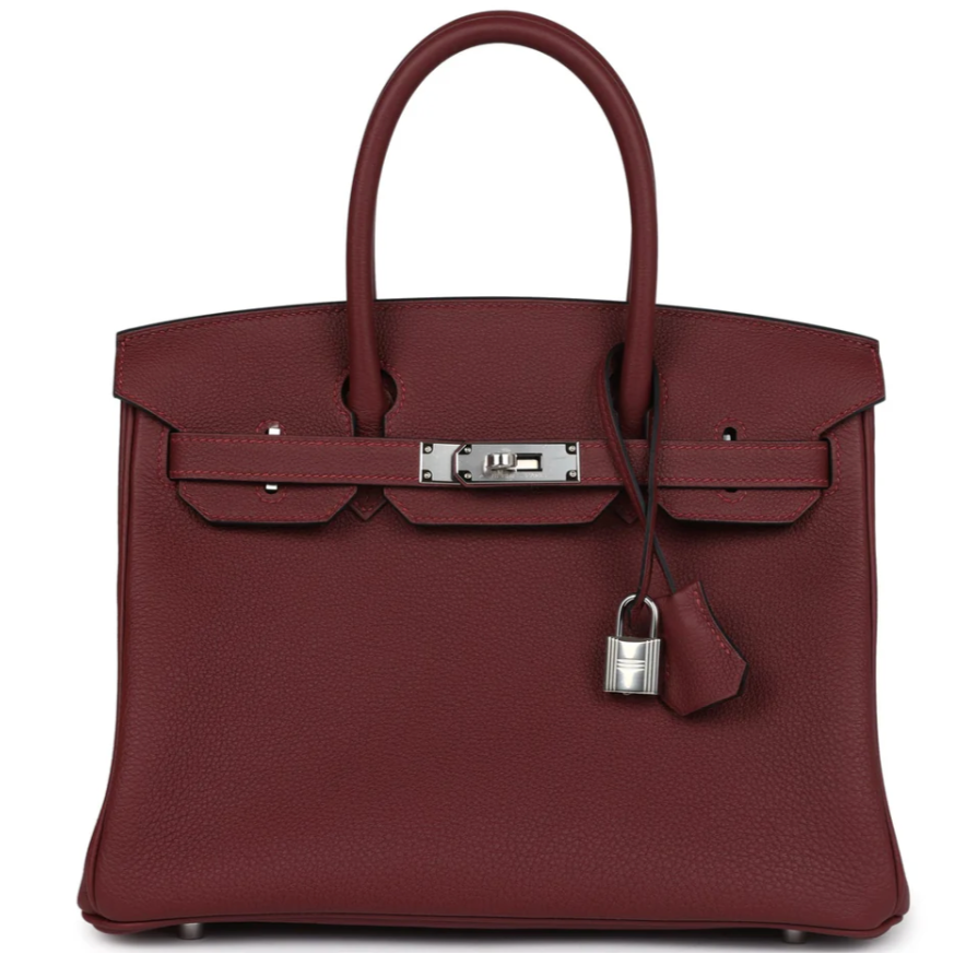 HERMES Birkin 30 Rouge H Cuir Togo Finition Palladié
