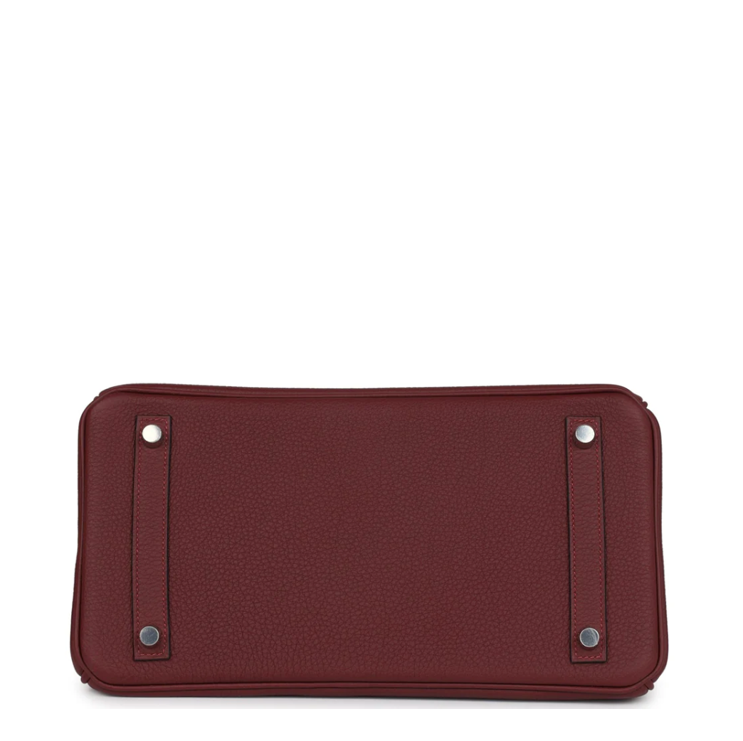 HERMES Birkin 30 Rouge H Cuir Togo Finition Palladié