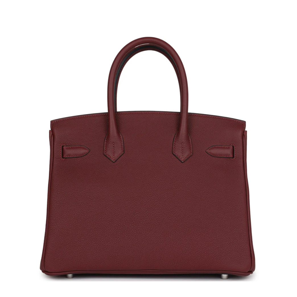 HERMES Birkin 30 Rouge H Cuir Togo Finition Palladié