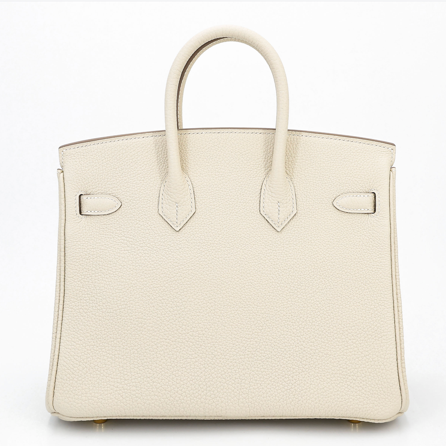 HERMES Birkin 25 Craie Cuir Togo Finition Or Jaune