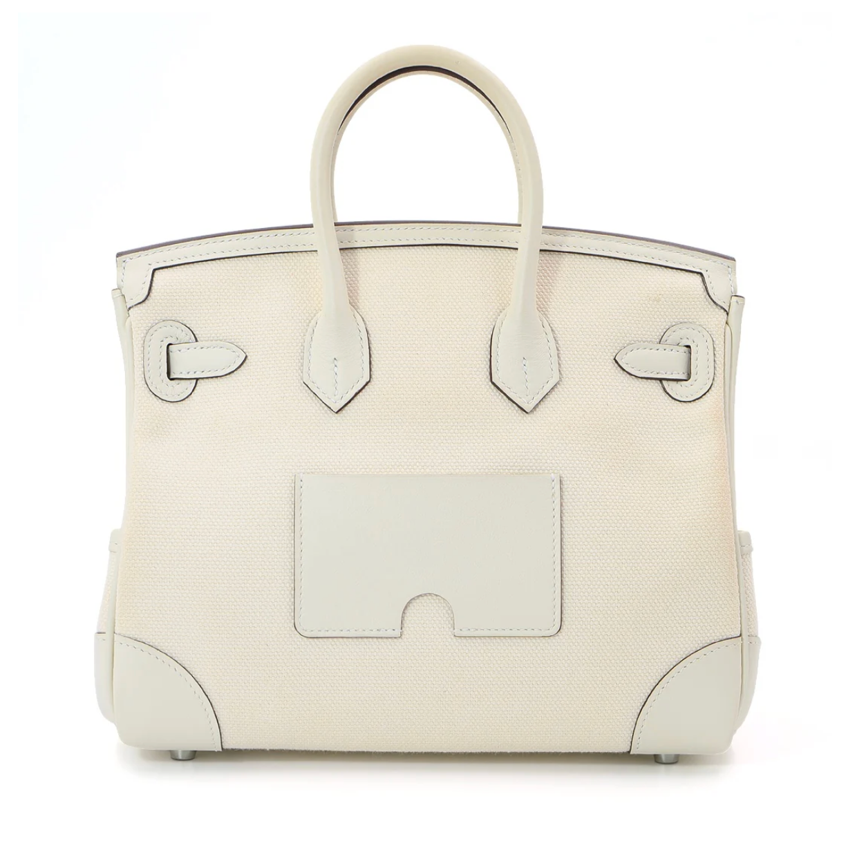 HERMES Birkin Cargo 25 Nata Toile Cuir Swift Finition Palladié
