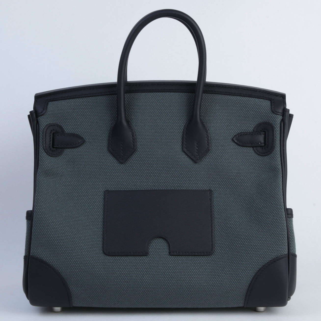 HERMES Birkin Cargo 25 Toile Cuir Swift Vert Mangrove Finition Palladié