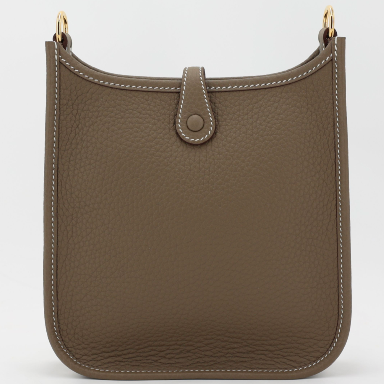 HERMÈS Mini Evelyne Etoupe Taurillon Clemence Finition Or Jaune