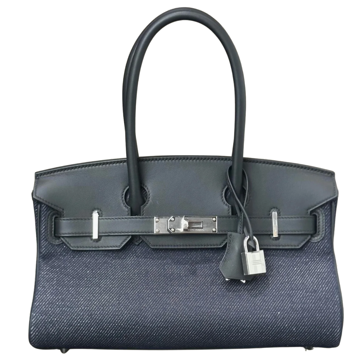 HERMES Birkin Shoulder Noir Denim Finition Palladié