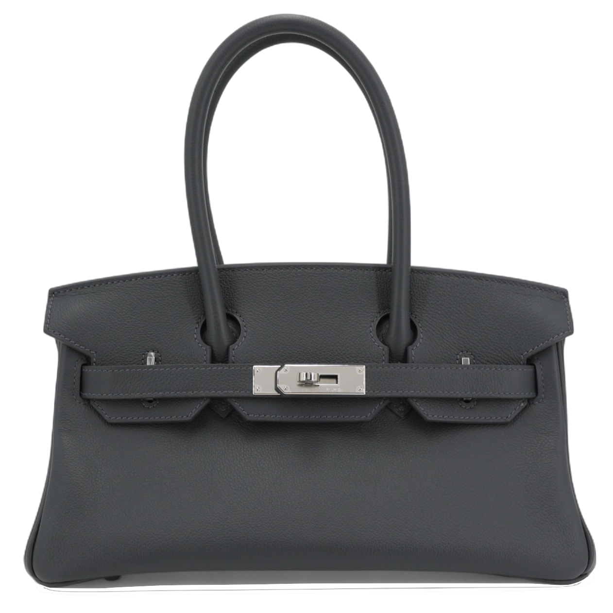 HERMES Birkin Shoulder Ardoise Cuir Evercolor Finition Palladié