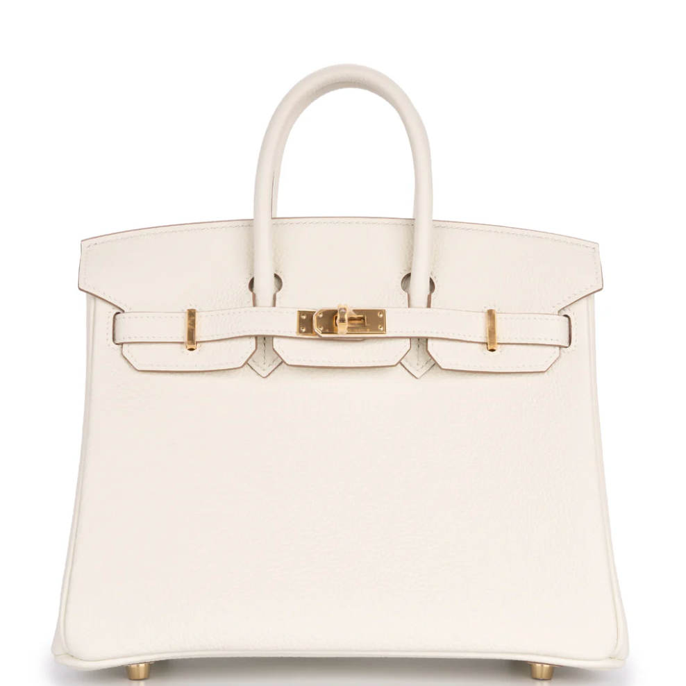 HERMES Birkin 25 Mushroom Cuir Togo Finition Or Jaune