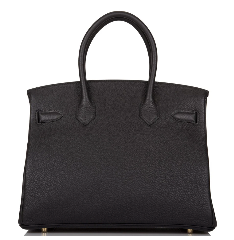 HERMES Birkin 35 Noir Cuir Togo Finition Or Jaune