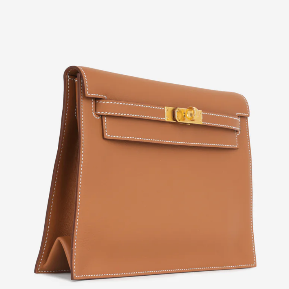 HERMES Kelly Danse Gold Cuir Evercolor Finition Or Jaune
