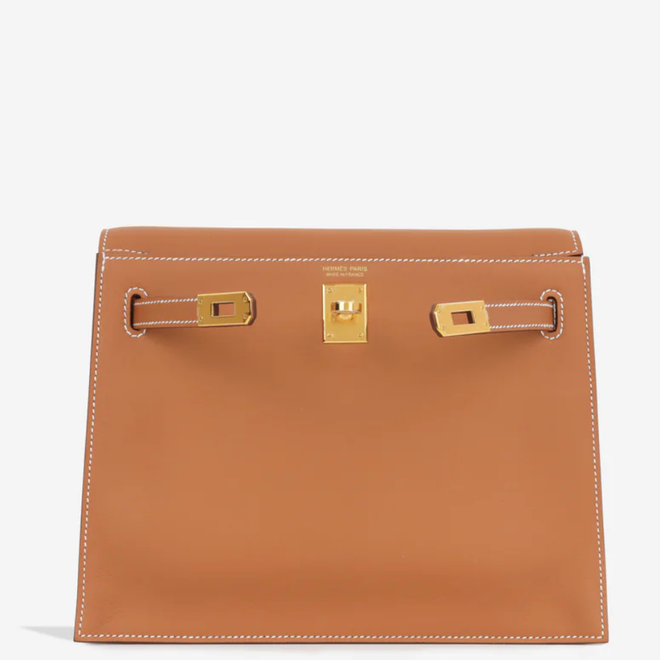 HERMES Kelly Danse Gold Cuir Evercolor Finition Or Jaune