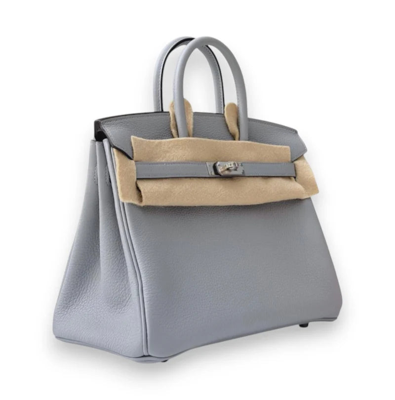 HERMES Birkin 25 Gris Pantin Togo Finition Palladié