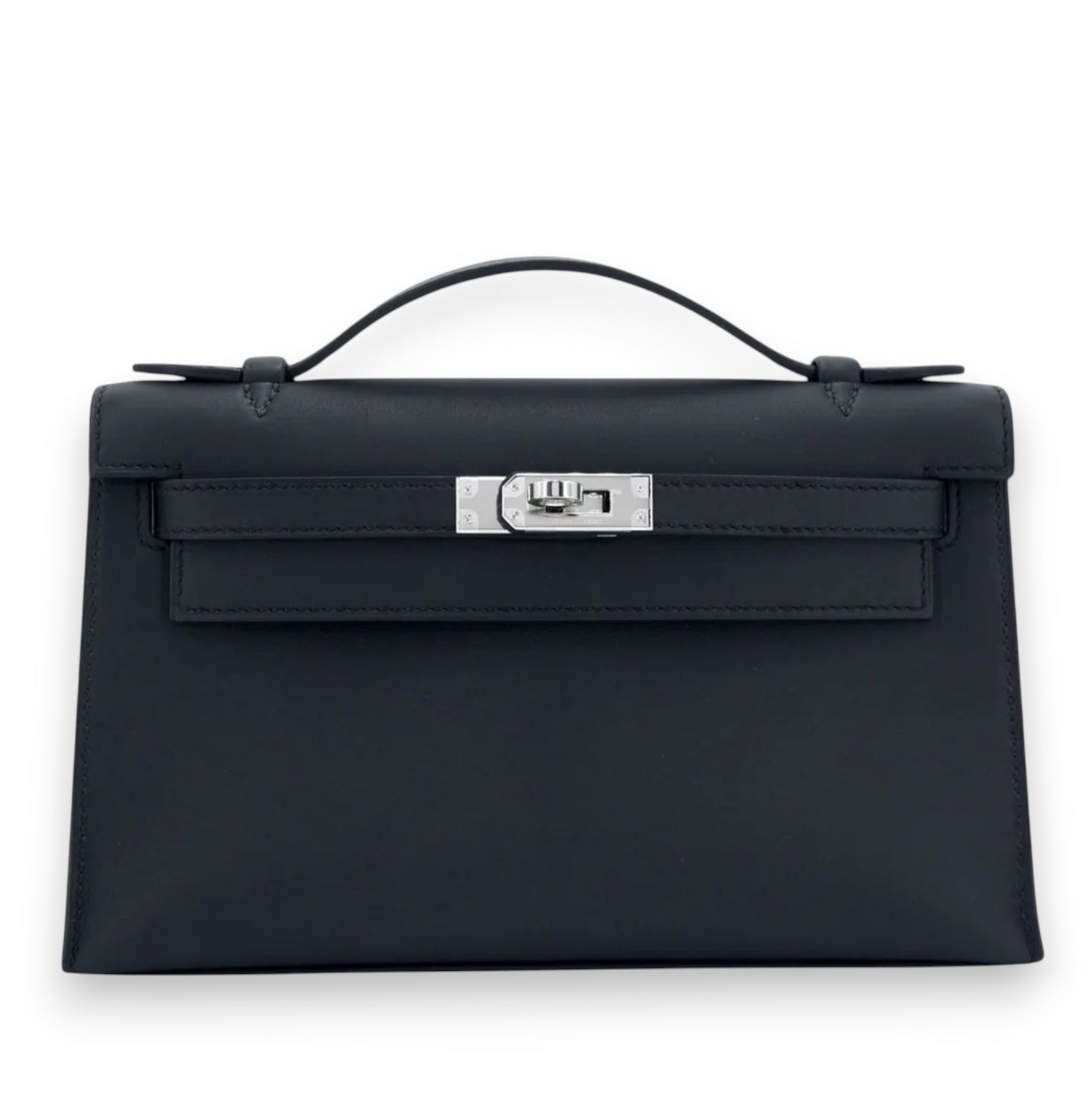 HERMES Kelly Pochette Noir Swift