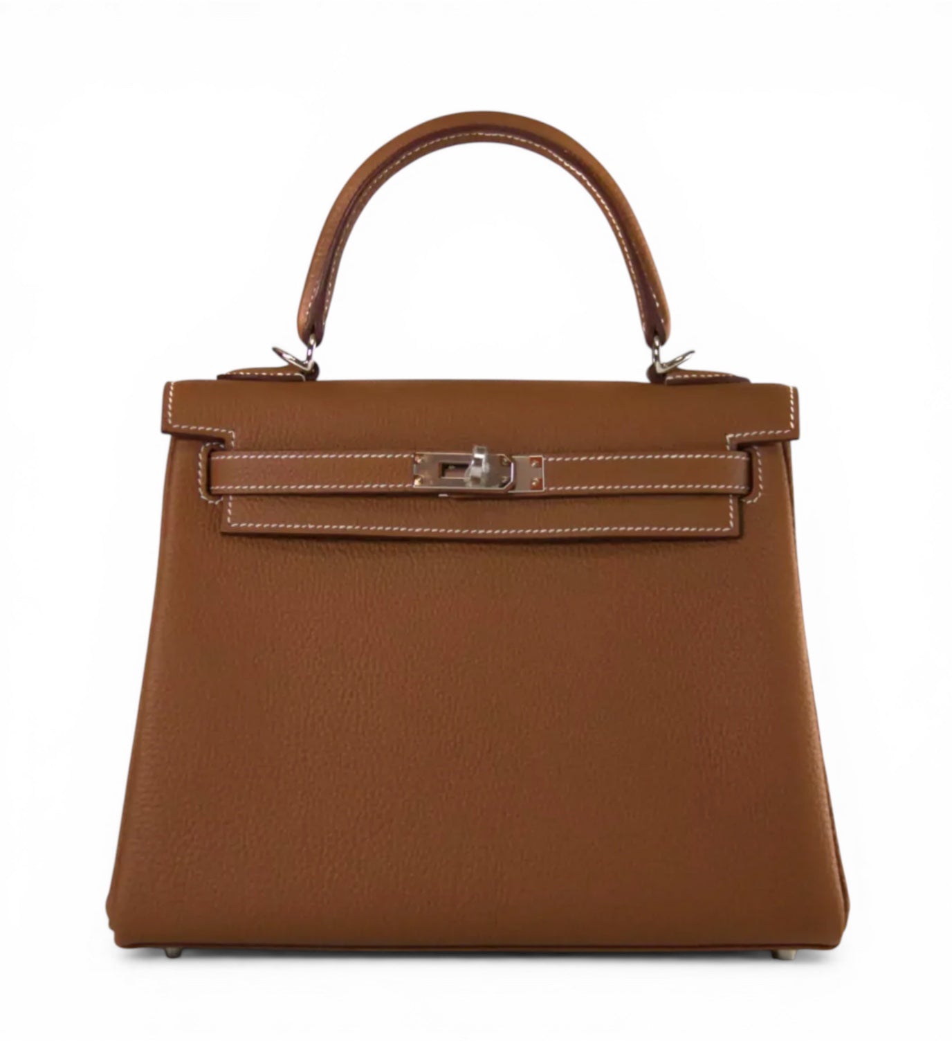 HERMES Kelly 25 Gold Togo Palladium Finish