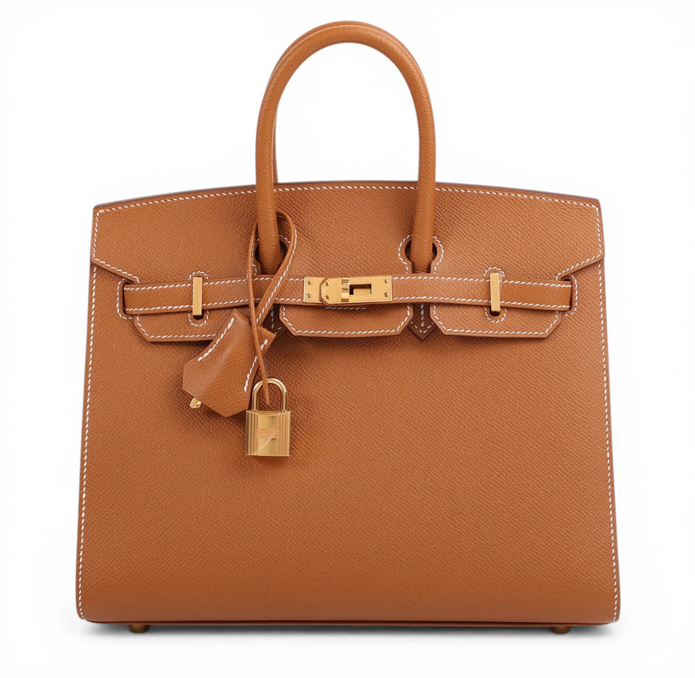 HERMES Birkin 25 Gold Epsom Sellier Finition Or Jaune