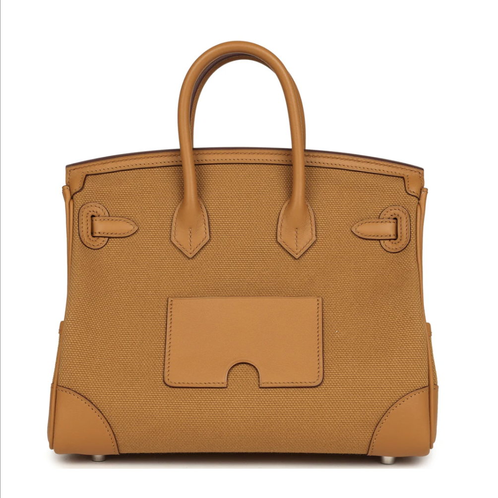 HERMES Birkin Cargo 25 Sesame Toile Cuir Swift Finition Palladié